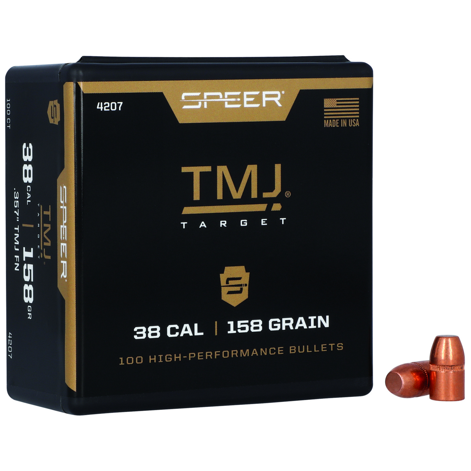 Speer 4207 38 Cal .357 158 Gr Total Metal Jacket Tmj 100 Per Box