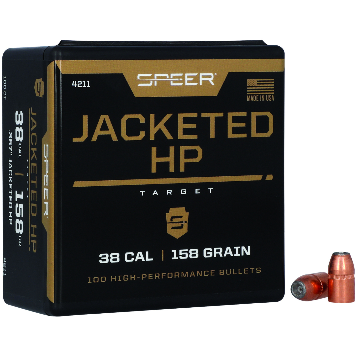 Speer 4211 Handgun 38 Cal .357 158 Gr Jhp 100 Per Box