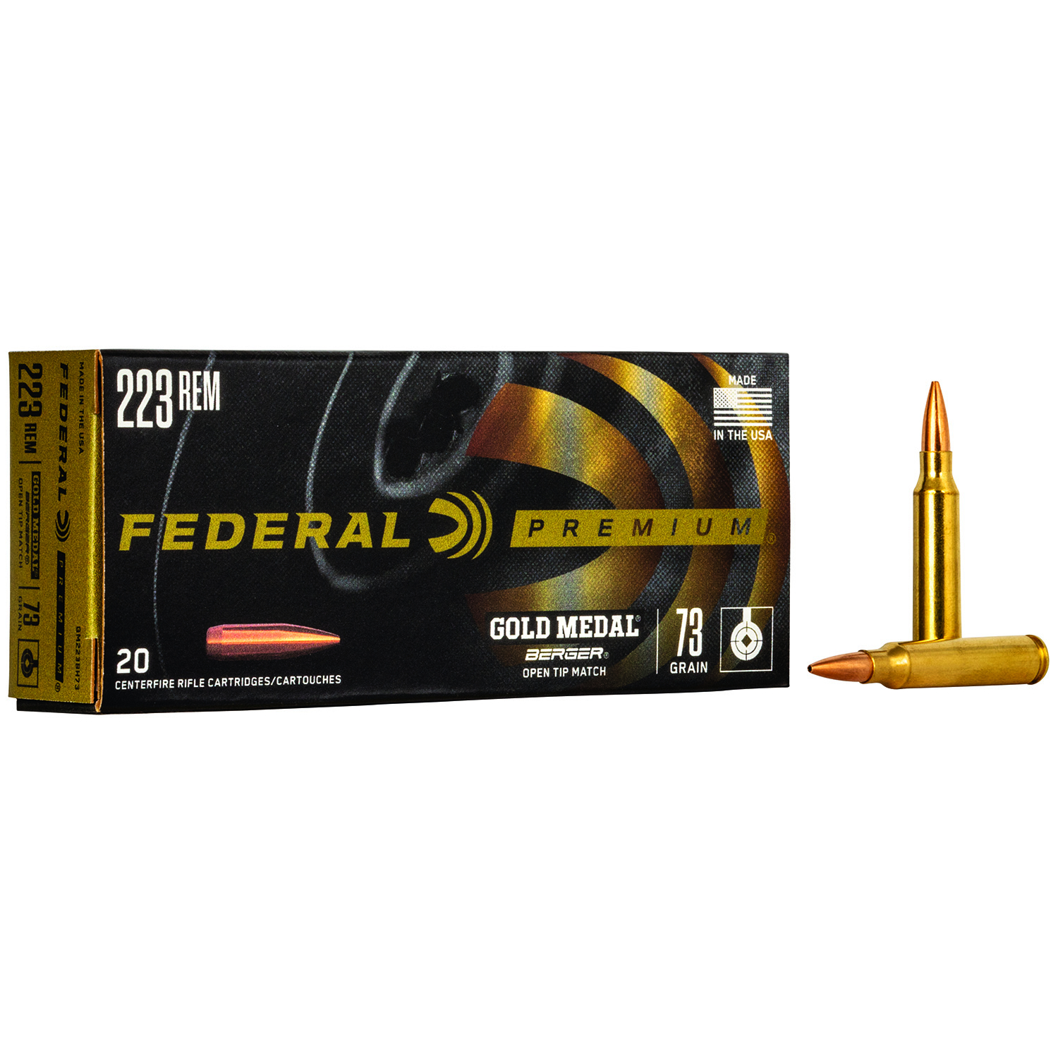 Federal Gold Medal .223 Rem 73GR Berger 20RD