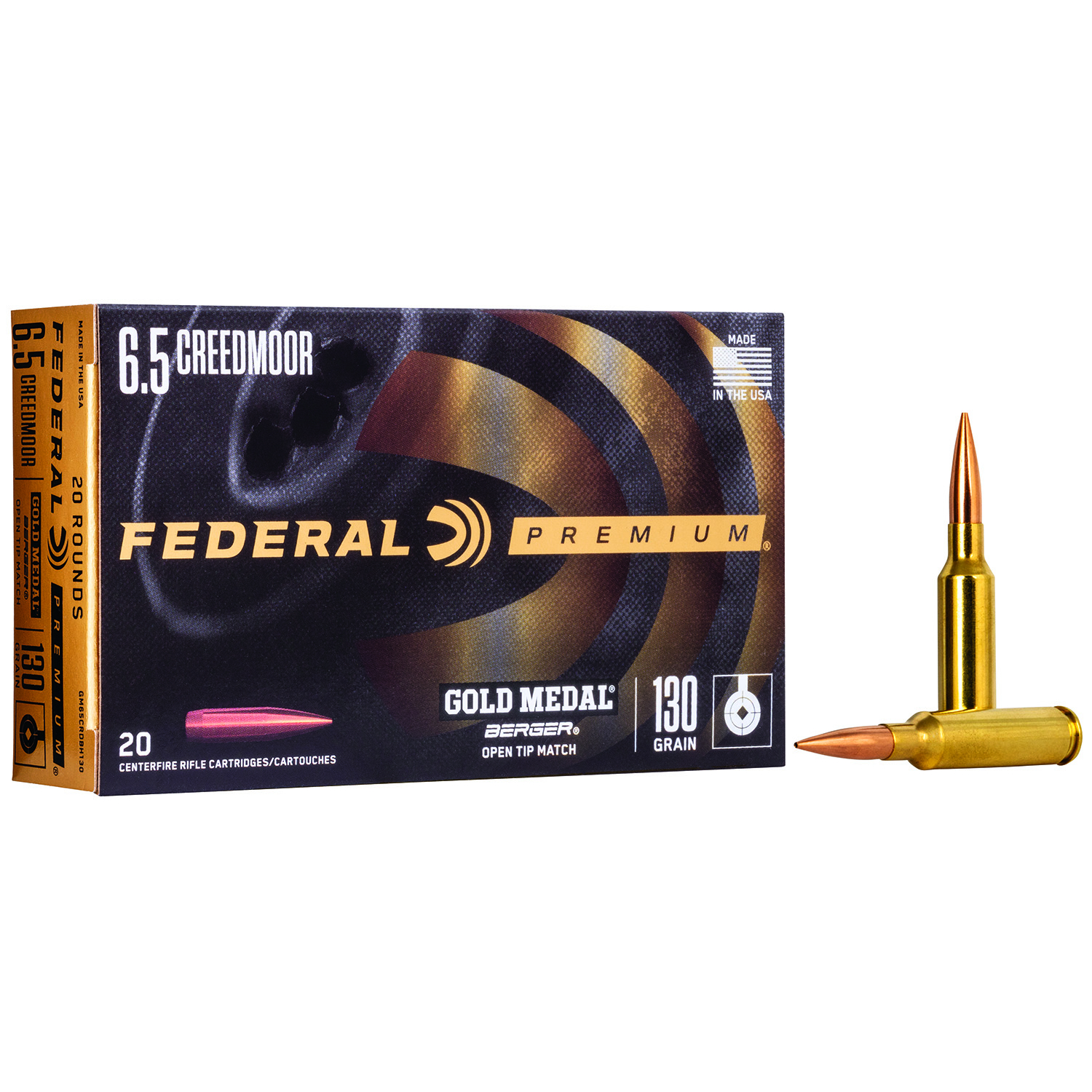 Federal Gold Medal 6.5 Creedmoor 130GR Berger Hybrid Vld 20RD