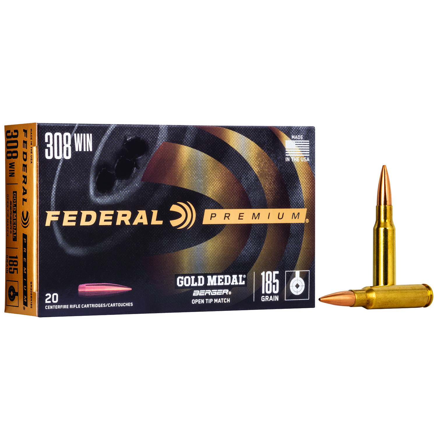 Federal Gold Medal 308 Win 185GR Juggernaut Otm Ammo 20RD