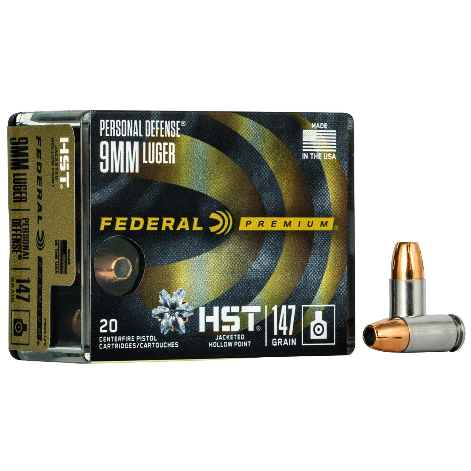 Federal Premium 9MM 147GR Hst Jhp Personal Defense 20RD