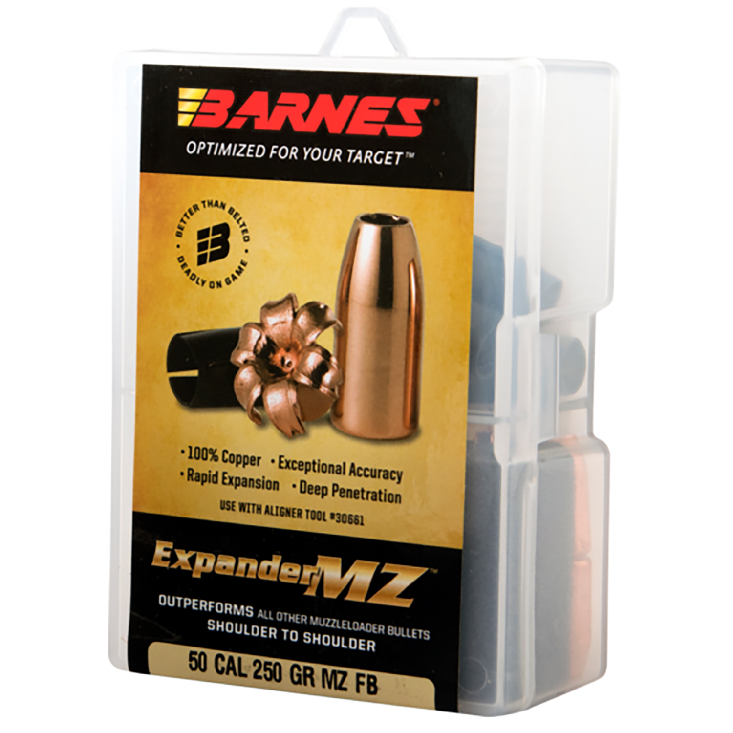Barnes Expander Mz 50 Caliber .451 250 Gr. Bullets With Sabot 15 Ct