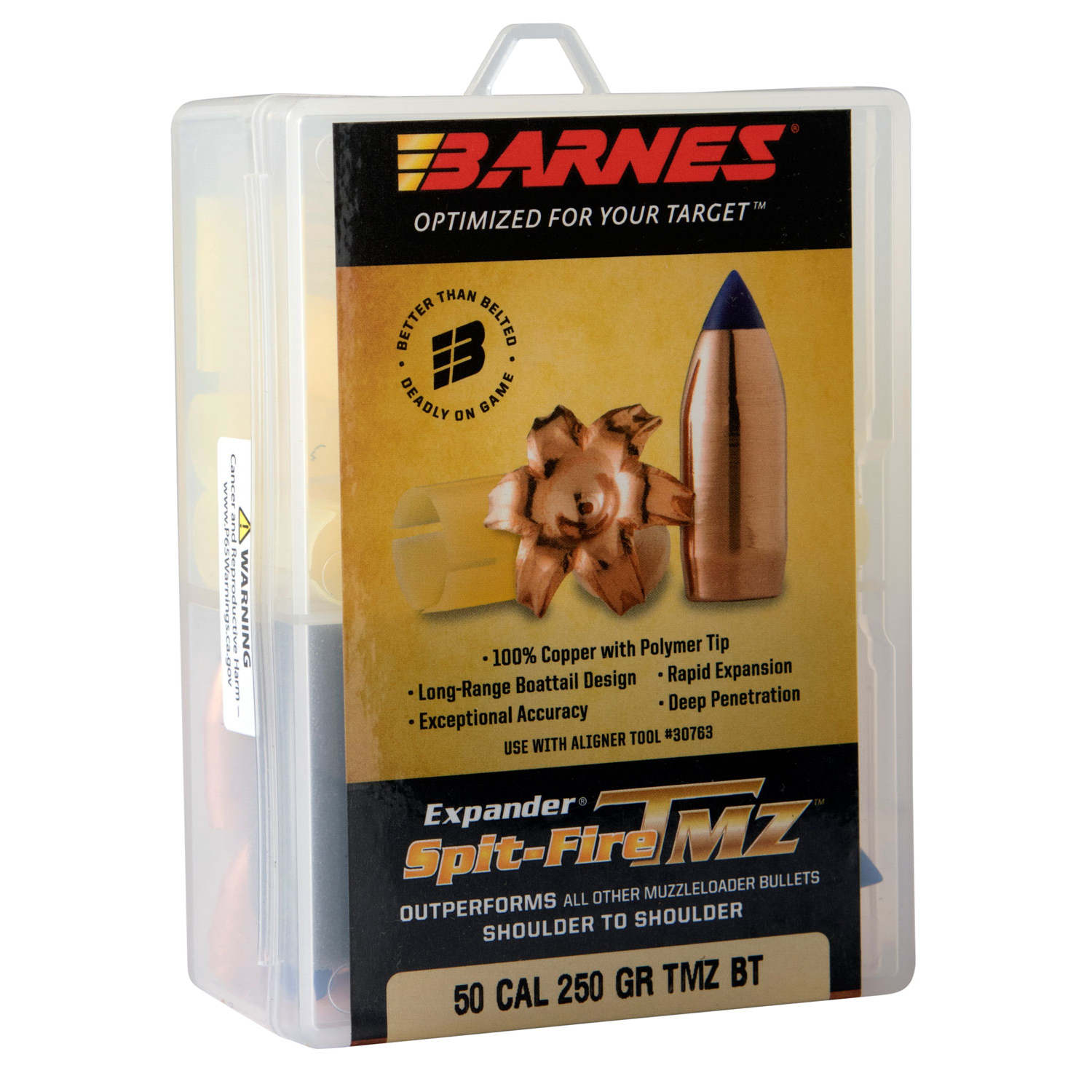 Barnes 50 Caliber 250 Gr. Tmz Muzzleloader Bullets 15 Rd.