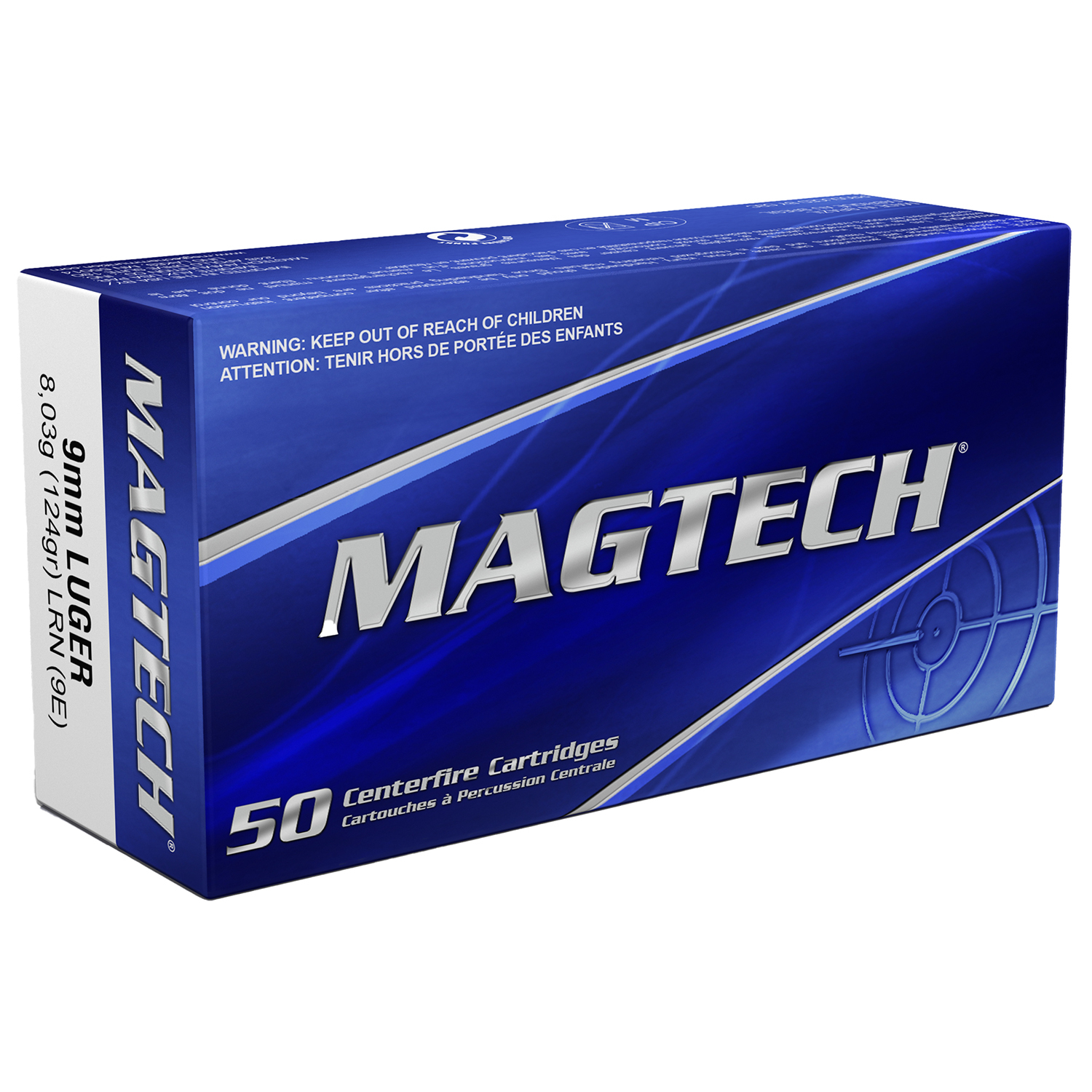 Magtech 9MM 124GR Lead Round Nose 50-RD