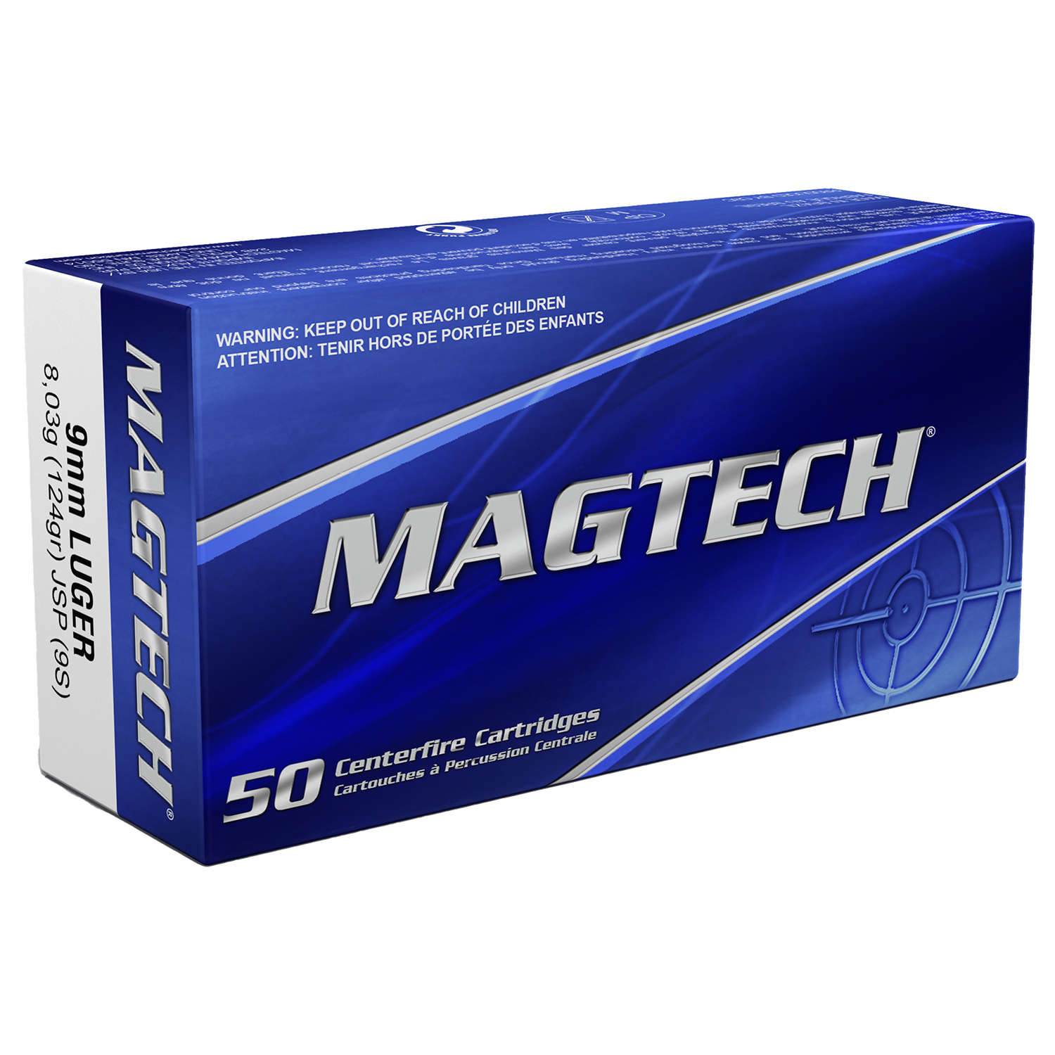 Magtech 9S 9MM Luger 124 Gr Jacketed Soft Point 50/20
