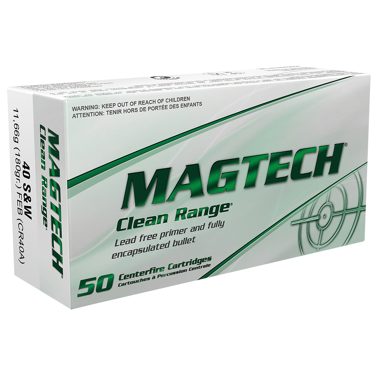 Magtech CR40A 40S&W 180GR Fully Encapsulated Bullet