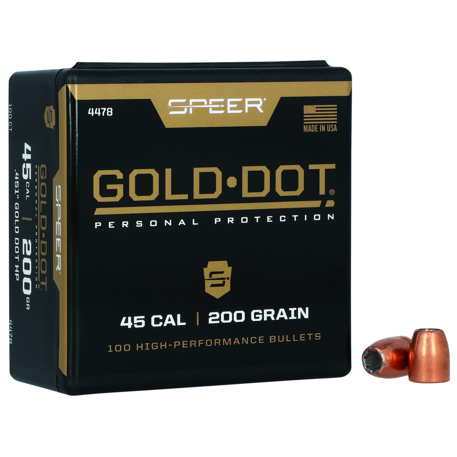 Speer Gold Dot Personal Protection .45 Cal 200 Gr Hollow Point 100 Box
