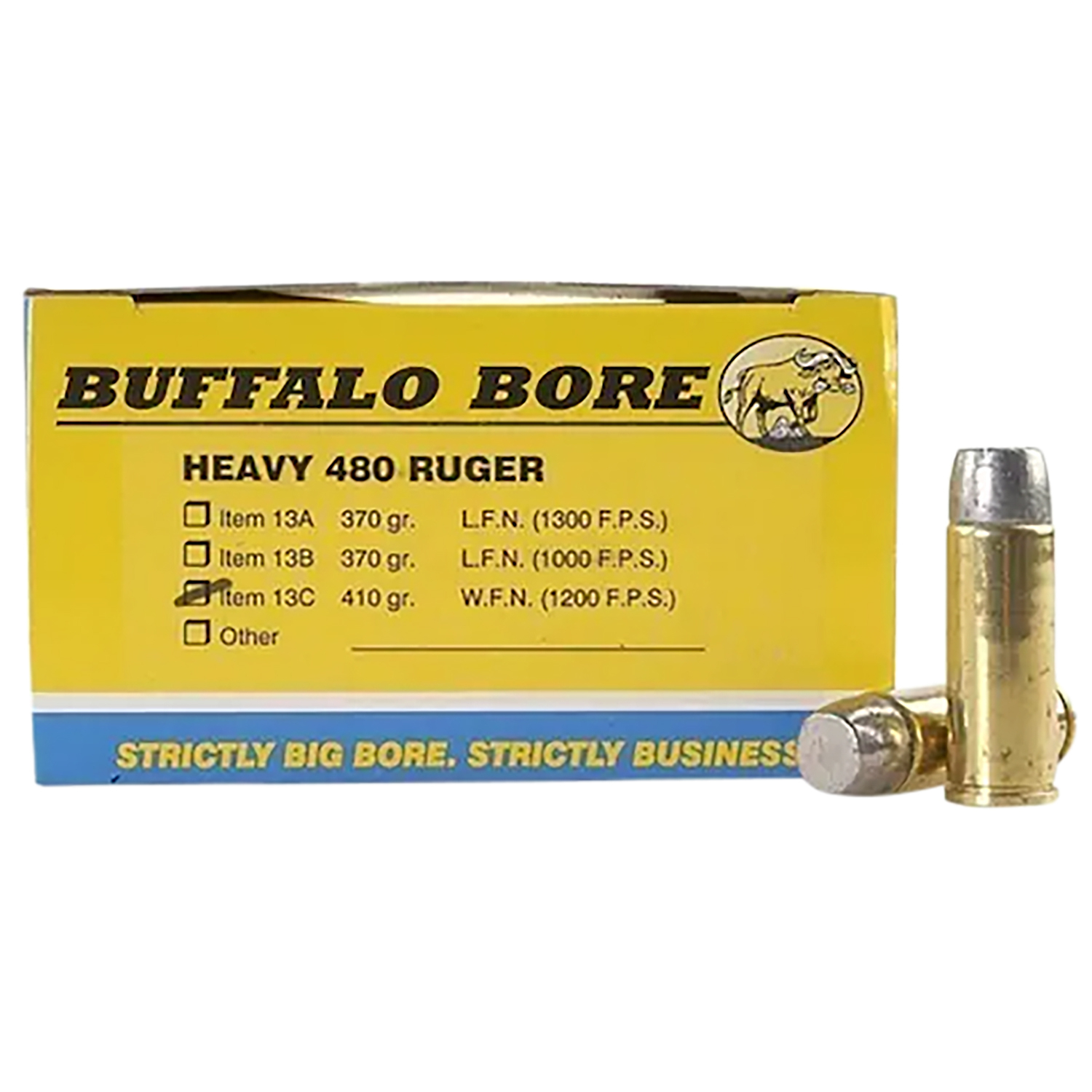 Buffalo Bore 480 Ruger 410GR Wide Flat Nose 20 Rounds