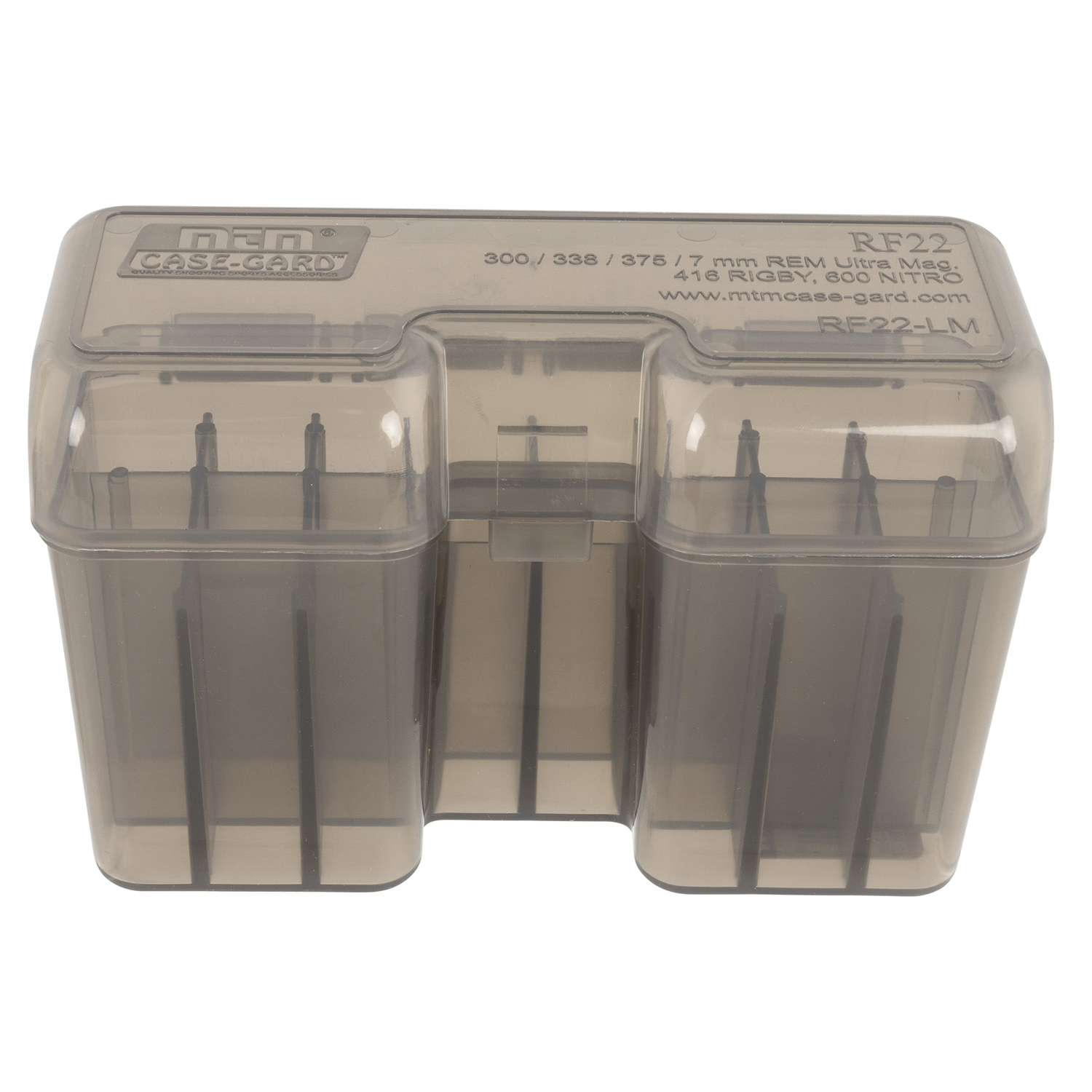 Mtm Case-gard 22 Rd Flip-top Ammo Box Clear Smoke