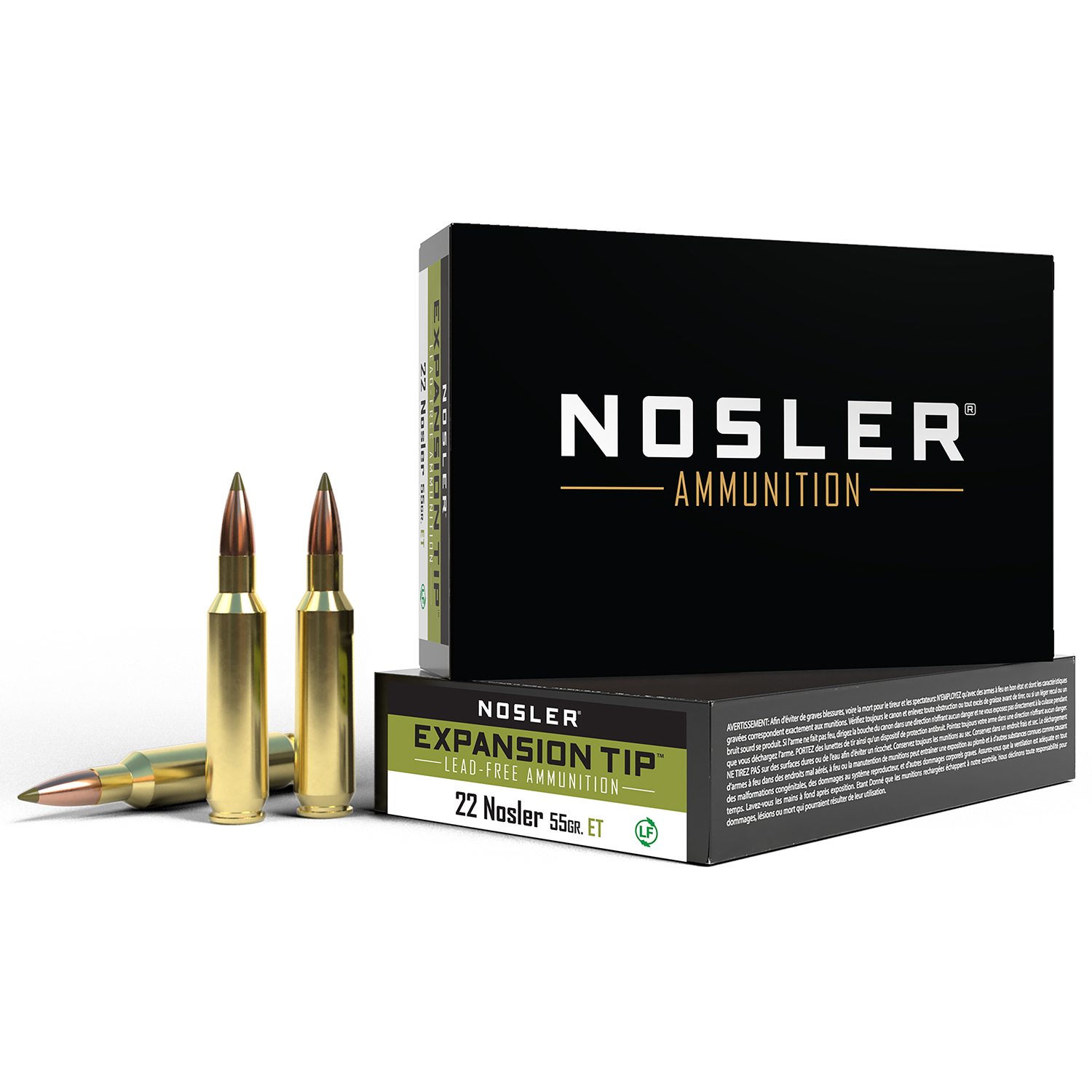 Nosler 22 Nosler 55 Gr E-tip Lead-free Ammo 20 Rounds