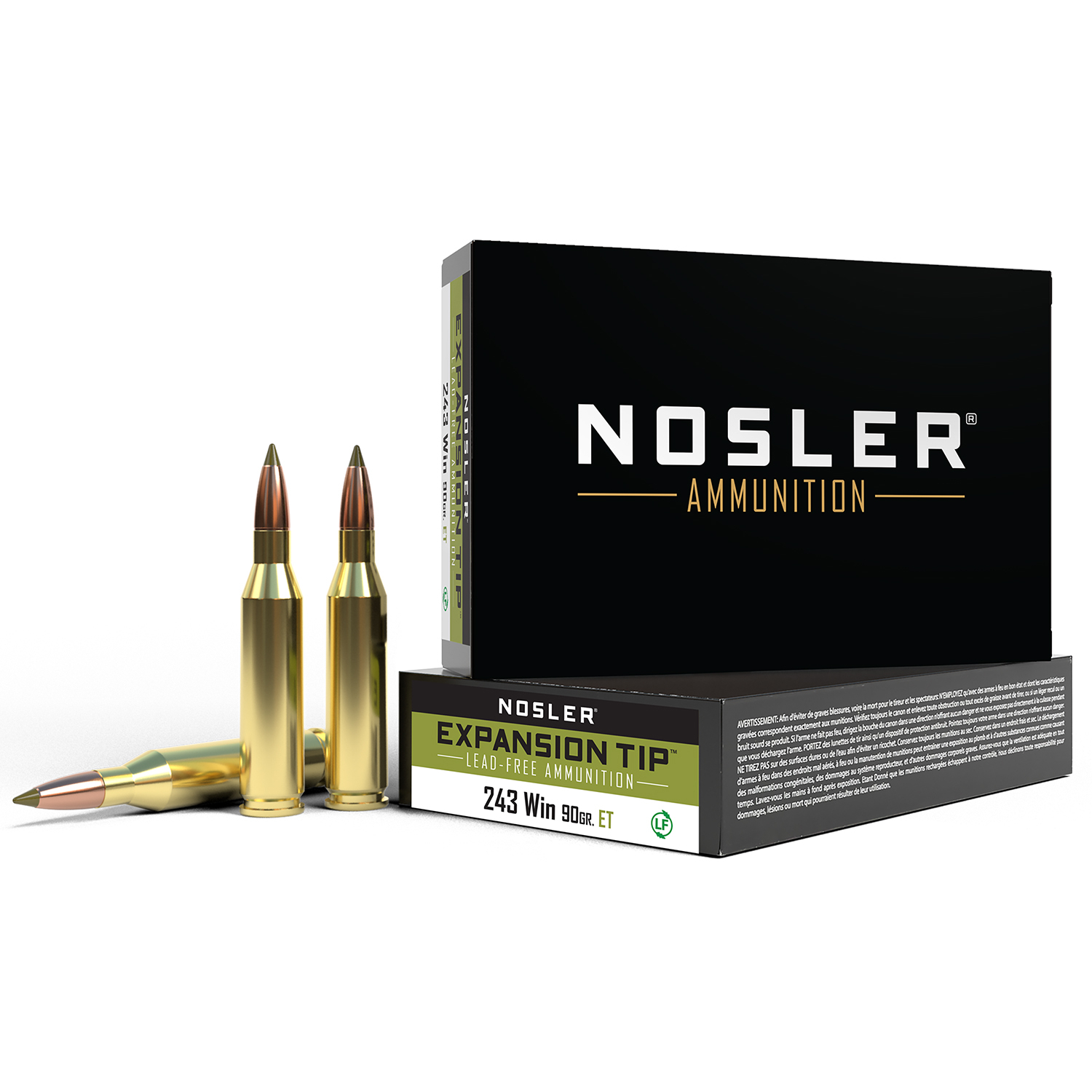 Nosler E-tip Rifle Ammunition 243 Win 90 Gr 20 Rd