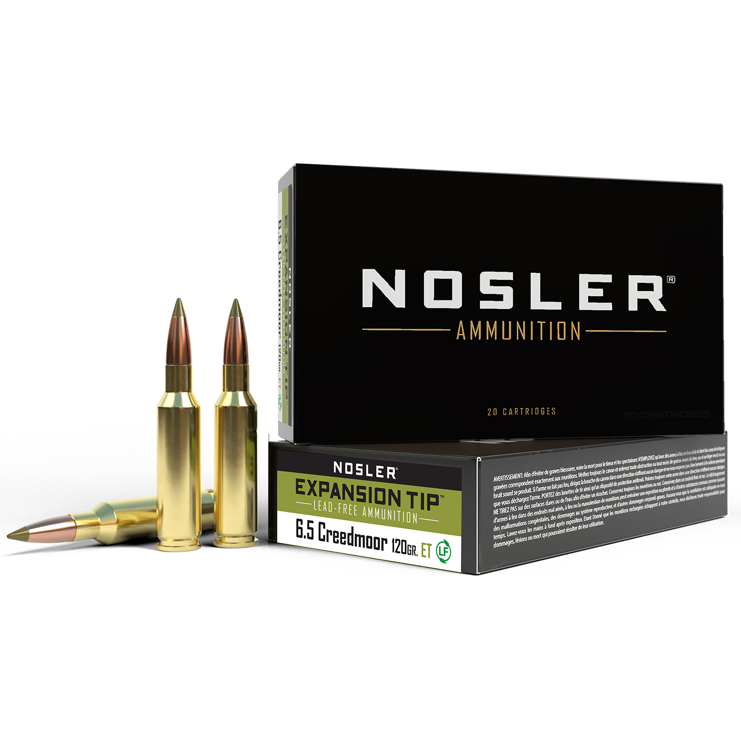 Nosler 6.5 Creedmoor 120GR E-tip Ammo 20 Ct.