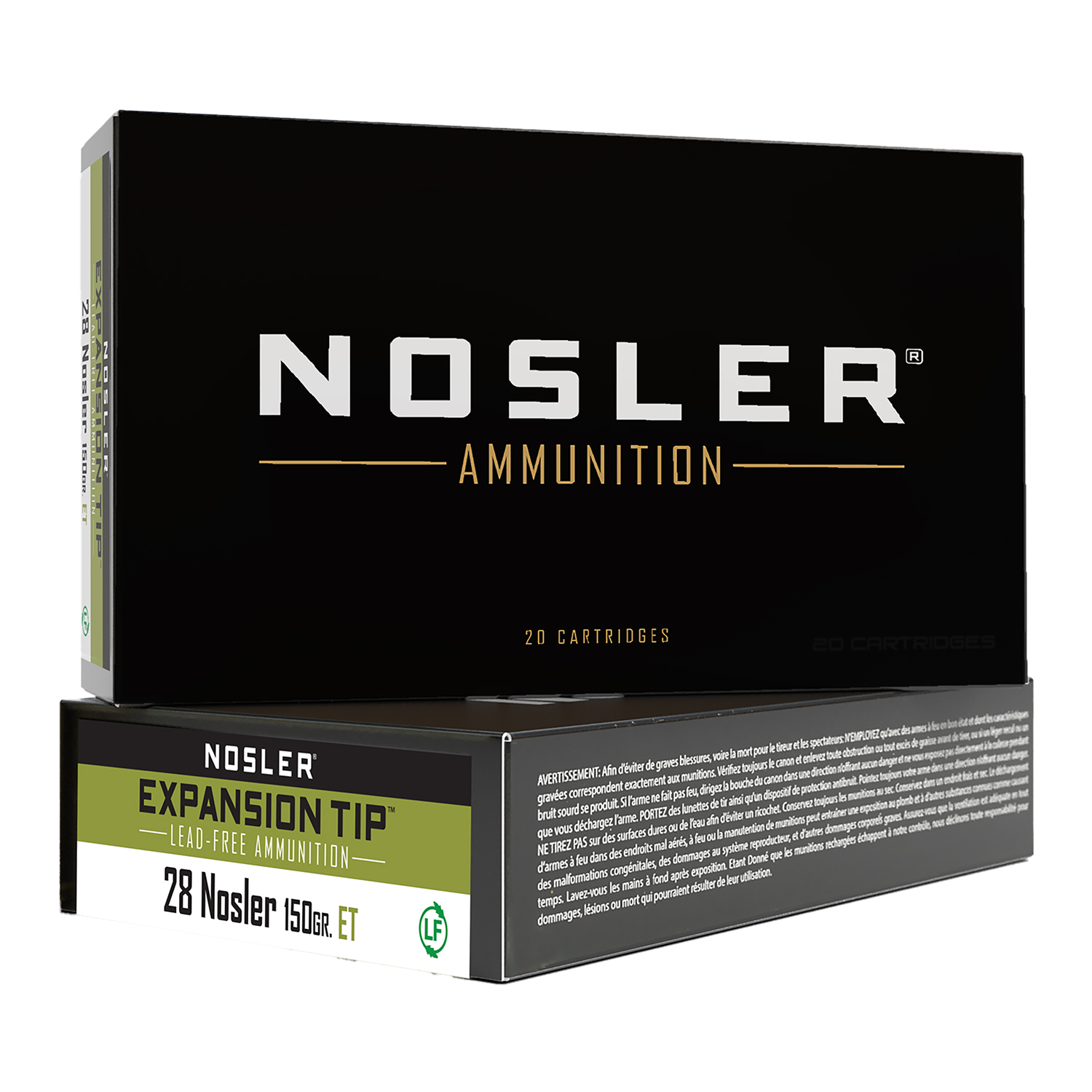 Nosler 28 Nosler 150 Gr E-tip Ammo 20 Rd.
