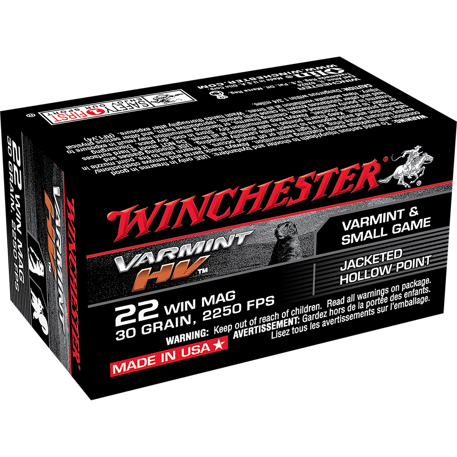Winchester Varmint Hv 22 Wmr 30 Gr Jhp 50/ROUND