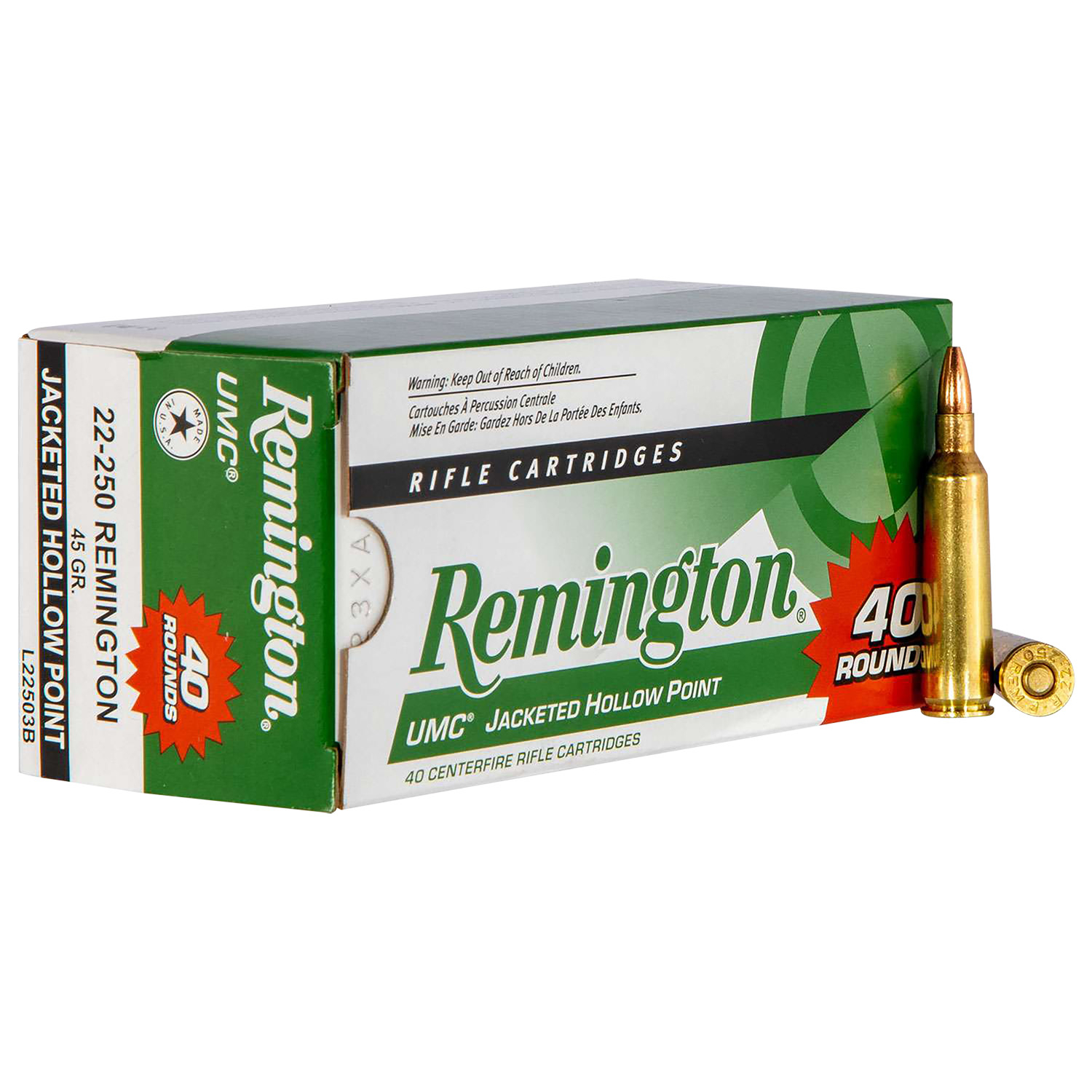 Remington Umc 22-250 Rem 45 Gr Jhp 40 Rd