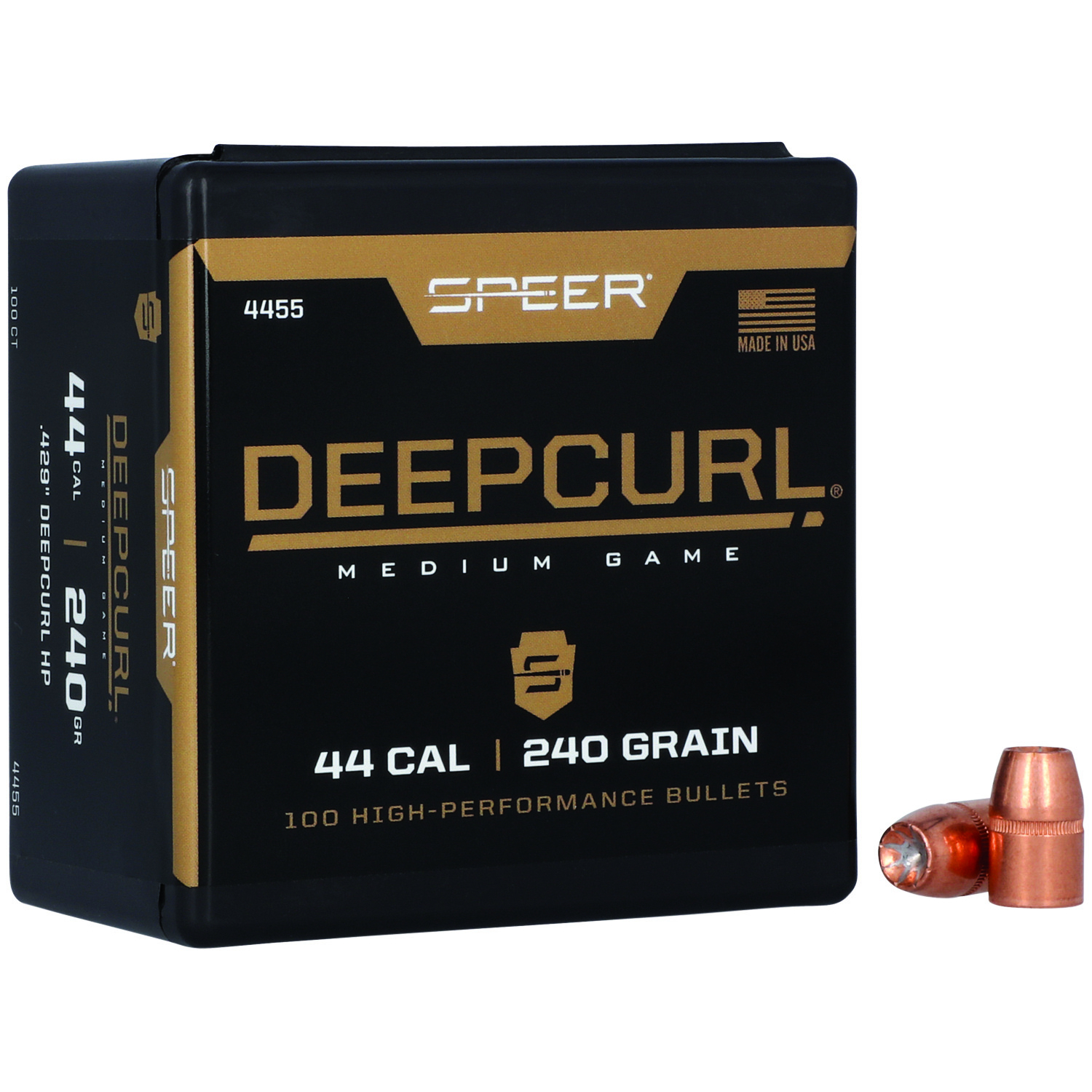Speer 4455 Deepcurl 44 Caliber .429 240 Gr Hollow Point 50 Per Box
