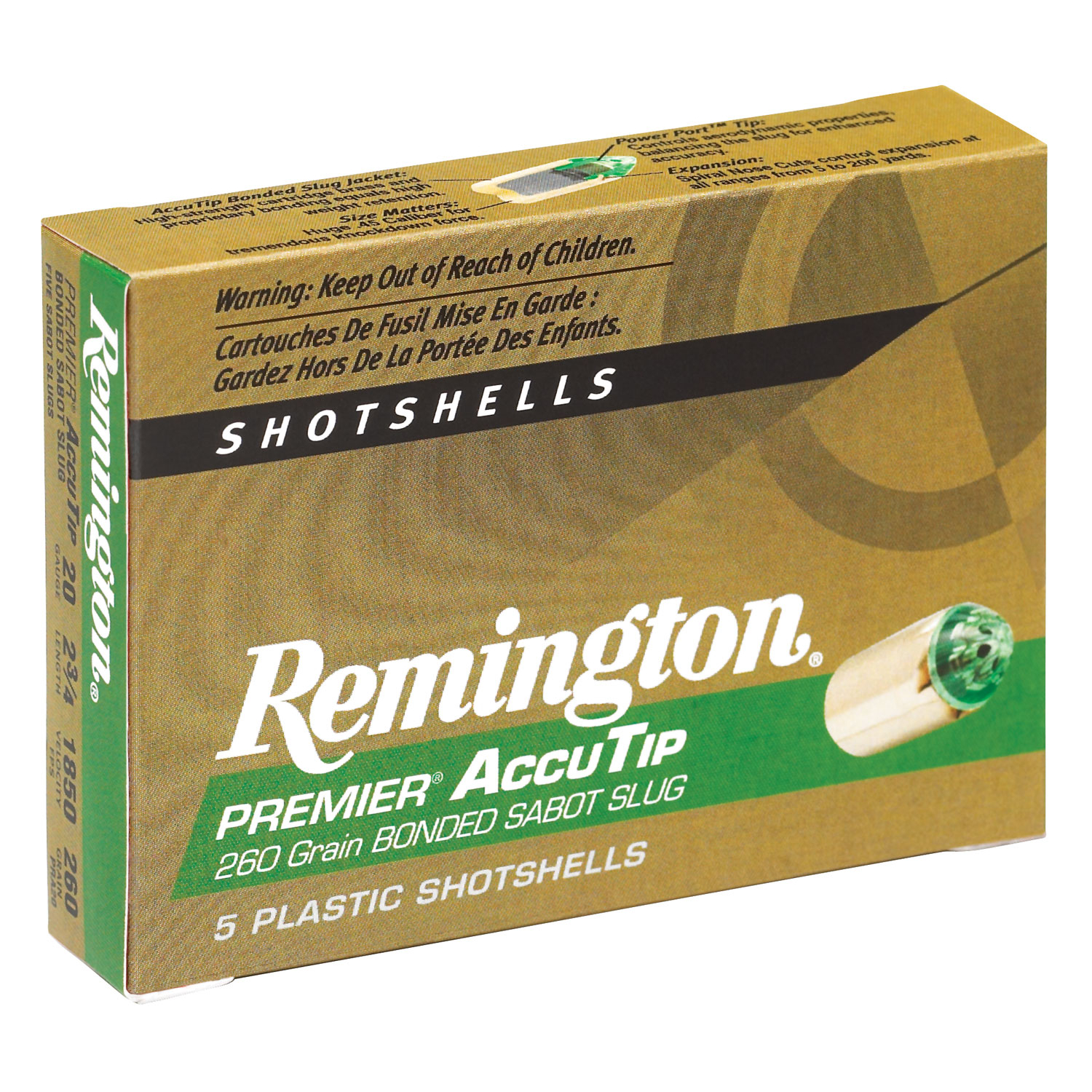Remington Accutip 20GA 2.75 260GR Sabot Slug 5RD
