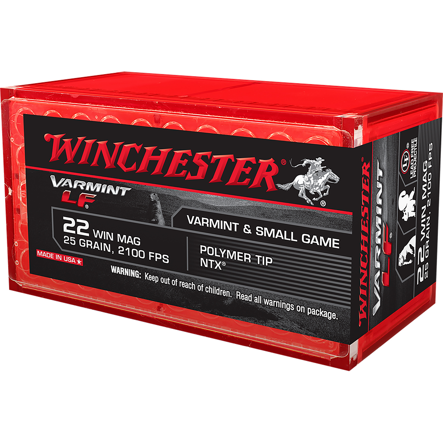 Winchester Varmint Lf 22WMR 25GR Polymer Tip Ntx 50RD