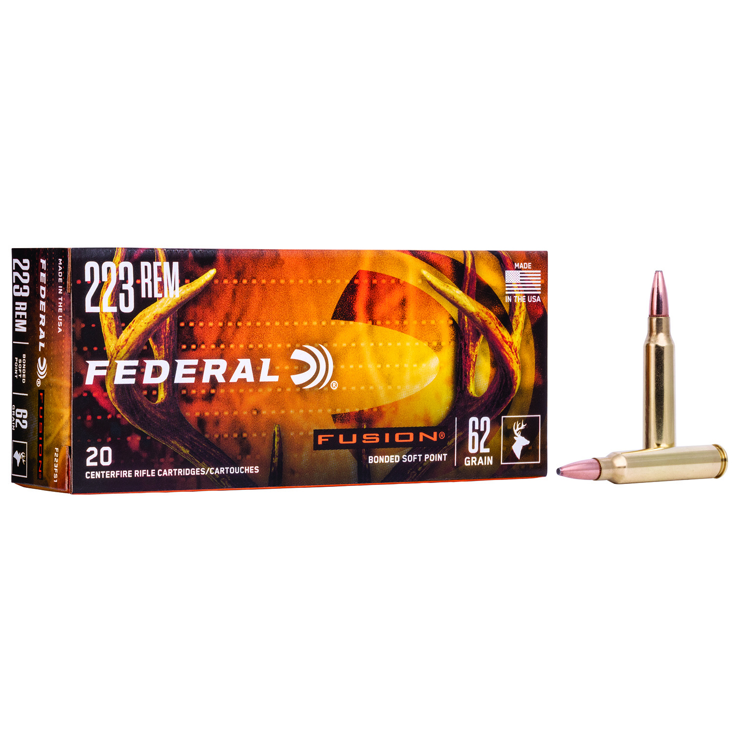 Federal Fusion 223 Rem 62GR Ammo 20RD