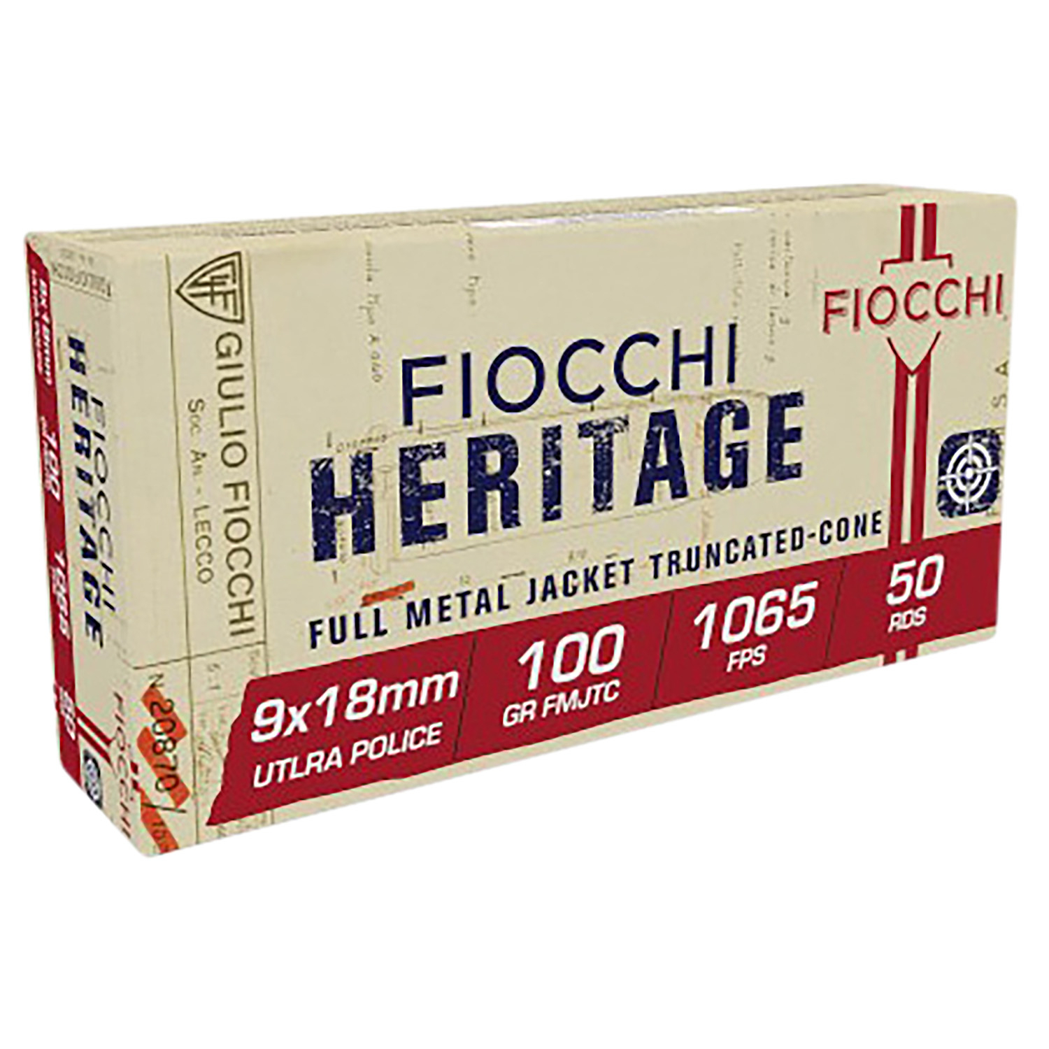 Fiocchi 9X18 100GR Full Metal Jacket Truncated Cone 50/20