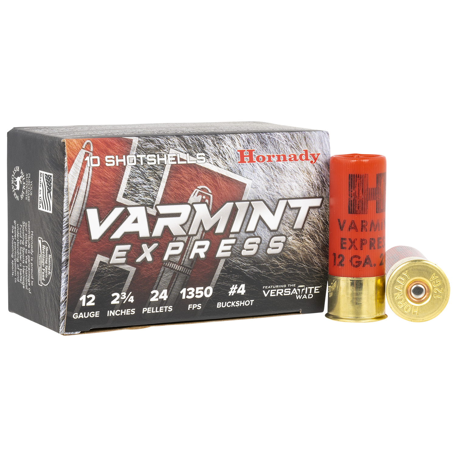 Hornady Varmint Express 12GA 4 Buckshot 10RD Case