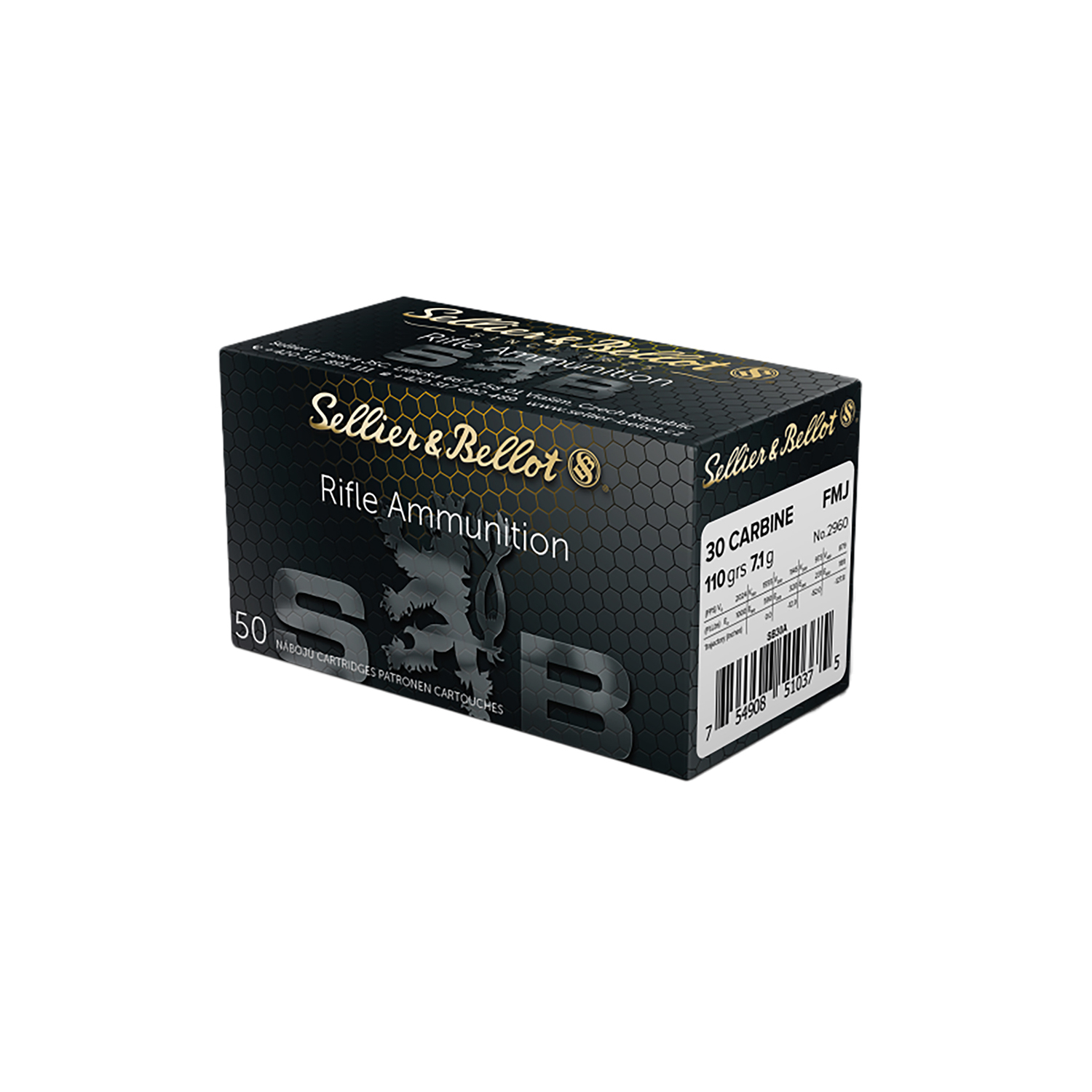 Sellier & Bellot SB30A 30 Carbine 110GR Full Metal Jacket 50/20