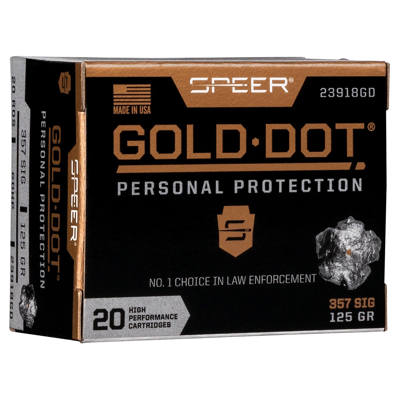 Speer Gold Dot 357 Sig 125 Gr Hollow Point 100 Per Box