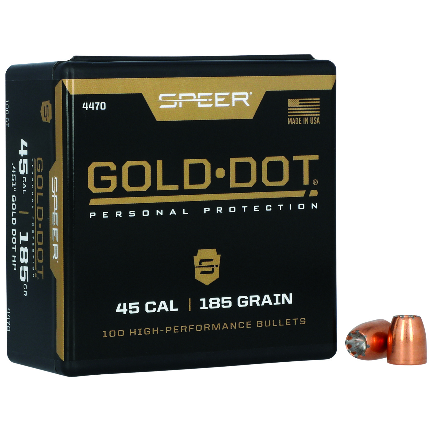 Speer Gold Dot Personal Protection .45 Cal 185 Gr Hp 100 Per Box