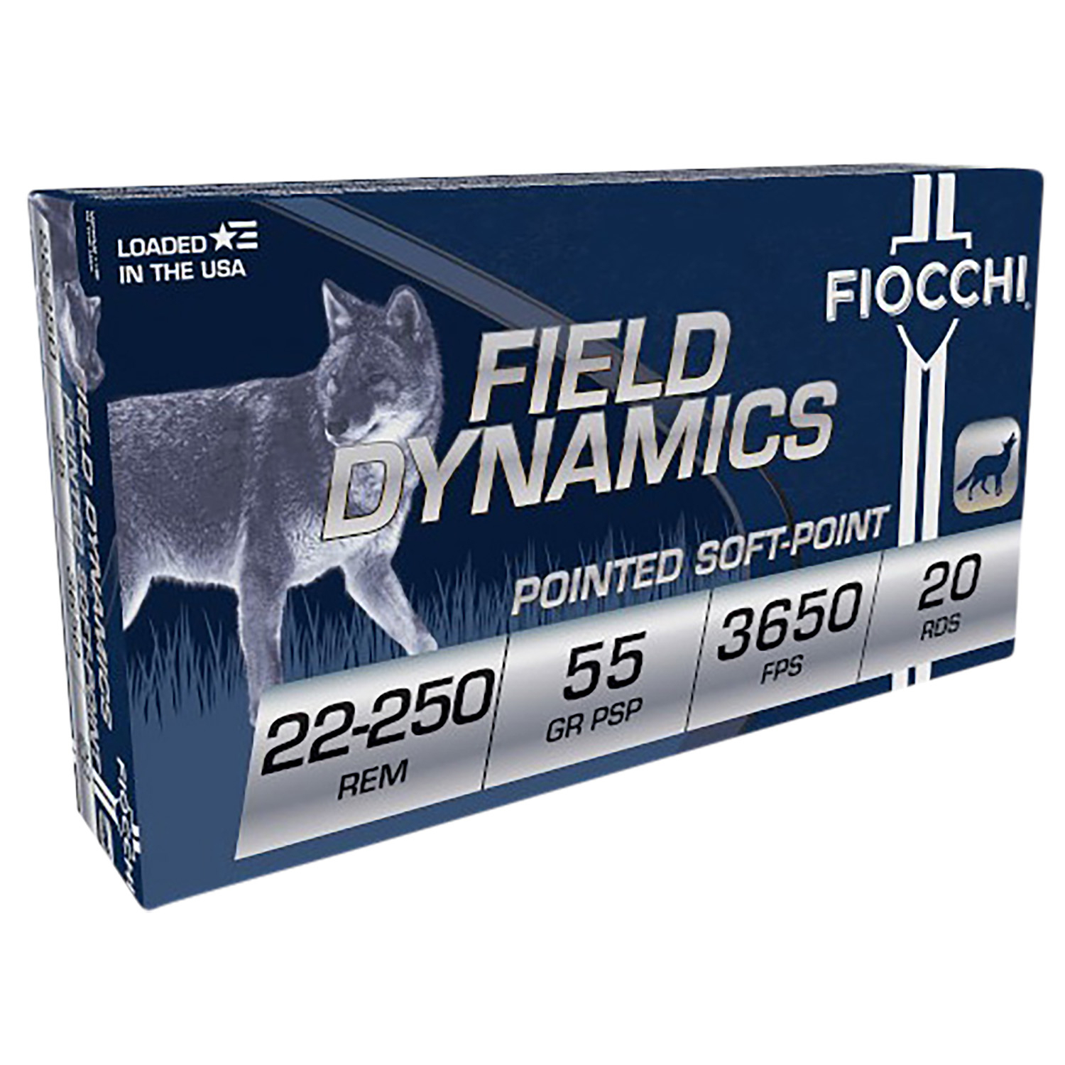 Fiocchi 22-250 Rem 55 Gr Psp 20 Rd Centerfire Rifle Ammo