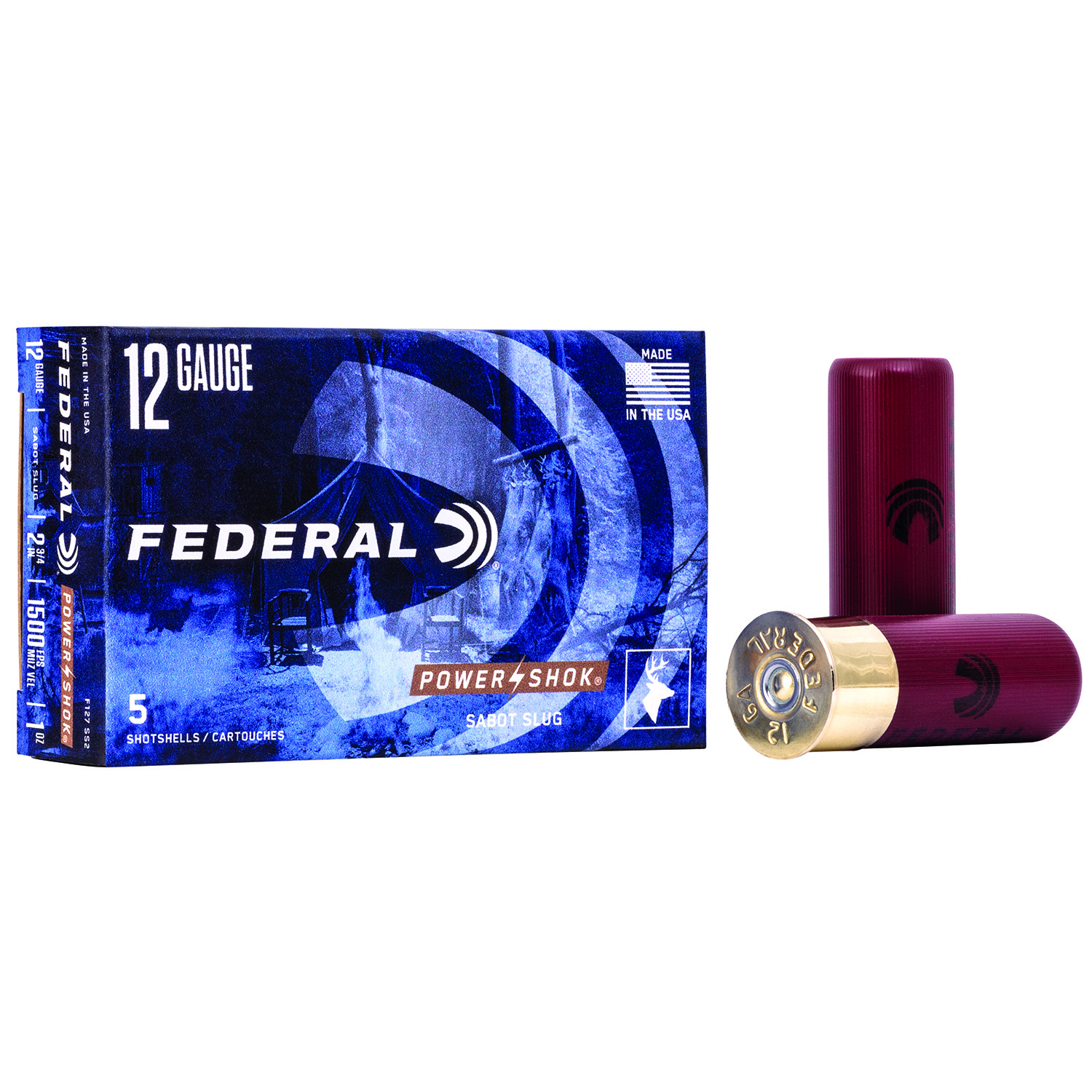 Federal Power Shok 12GA 2-3/4 1OZ Sabot Slug 5RD