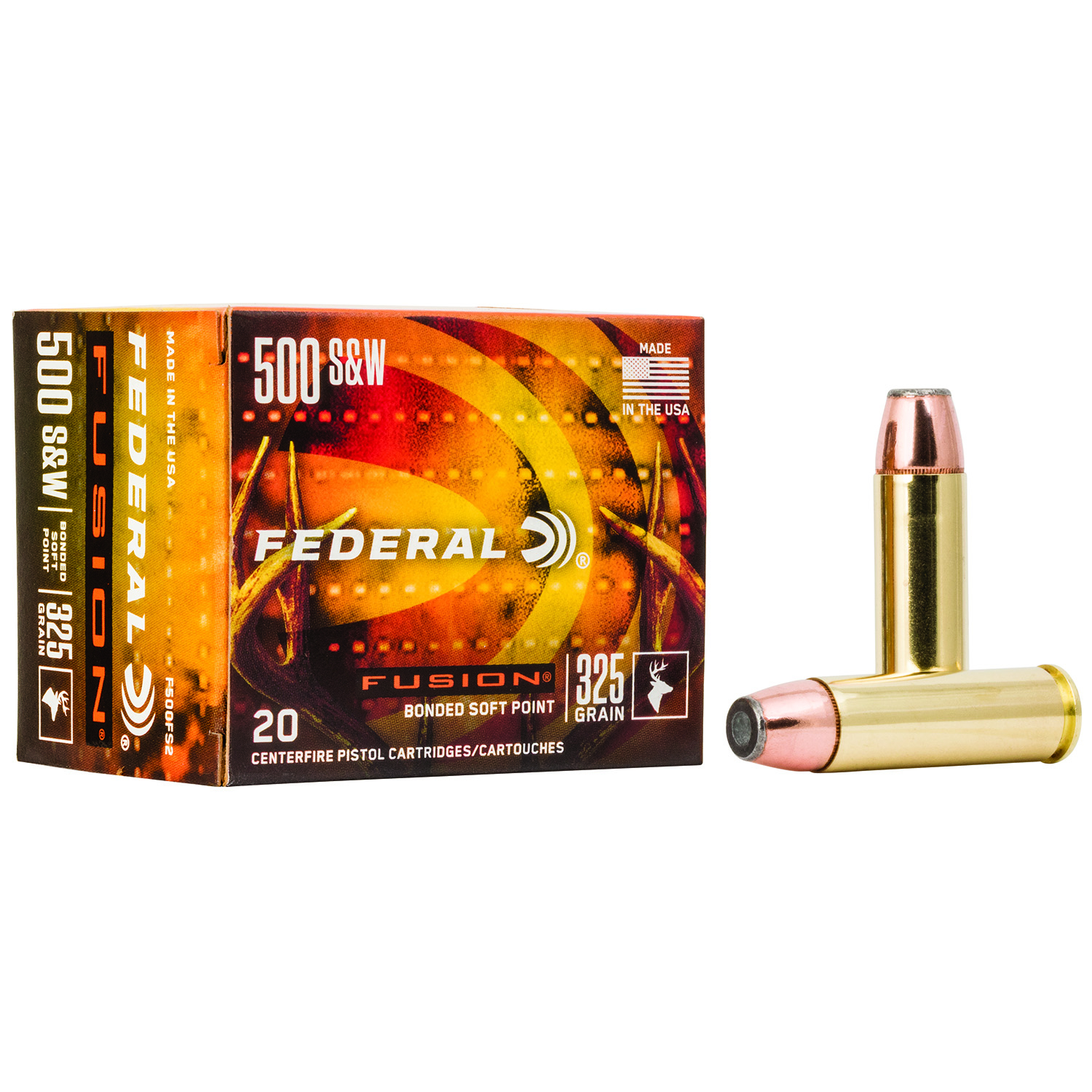 Federal Fusion 500 S&w 325GR Handgun Ammo 20RD