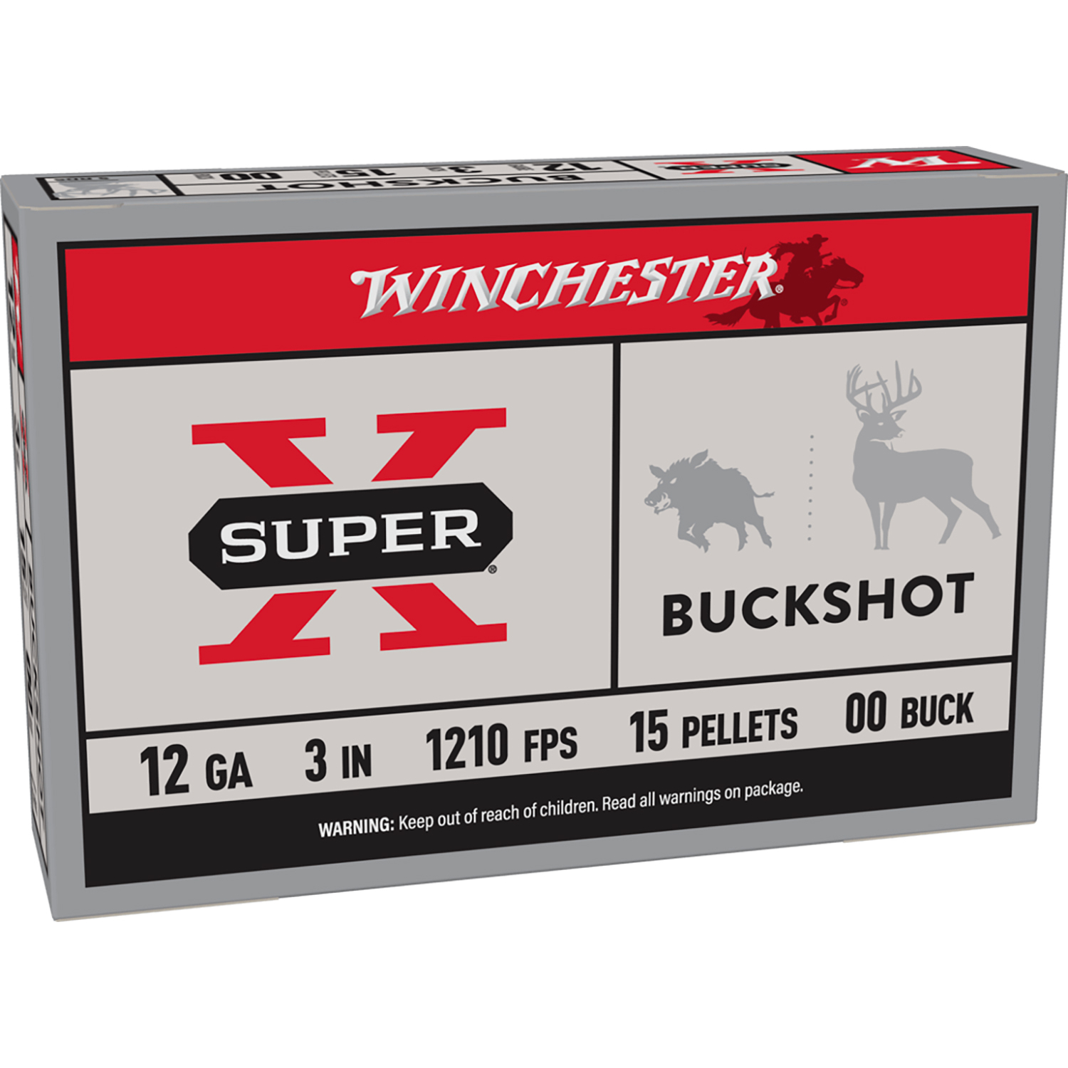 Winchester Super X 12GA 3 00 Buckshot 15 Pellets 5RD