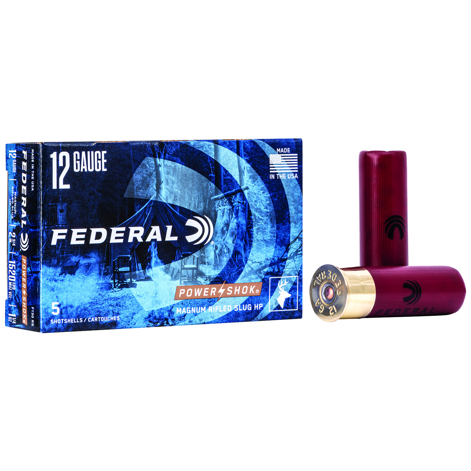 Federal Power-shok 12GA 2.75 1-1/4OZ Hollow Point Slug 5RD
