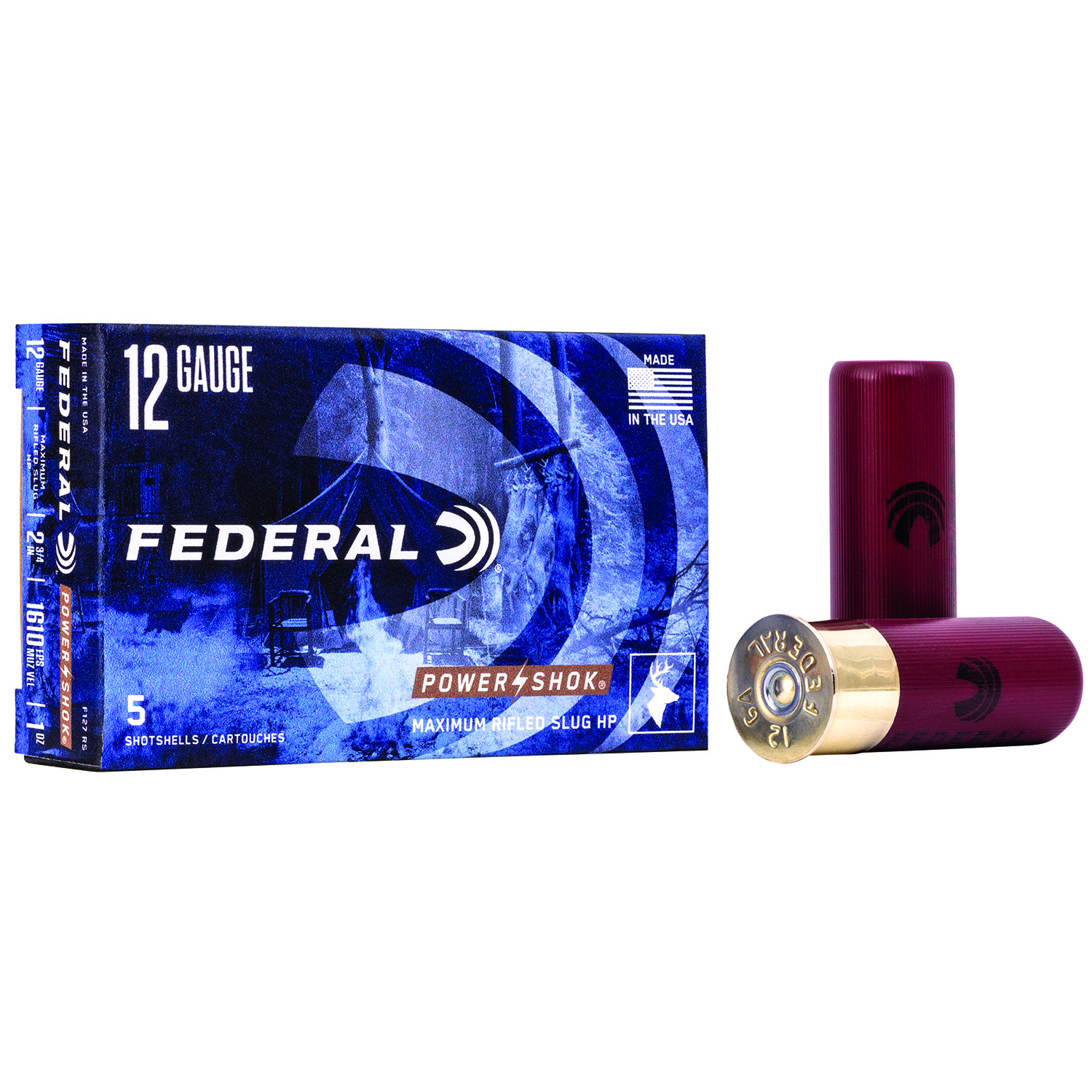 Federal Power Shok 12GA 2.75 1OZ Rifled Slug 5RD