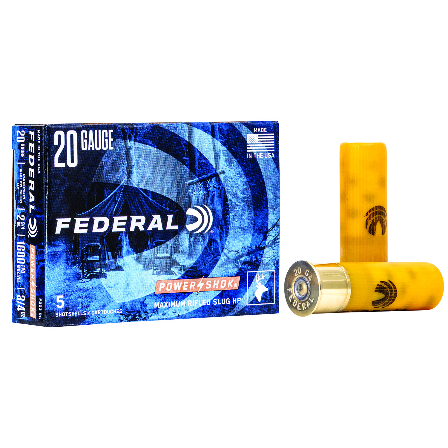Federal Power Shok 20GA 2.75 3/4OZ Rifled Slug 5RD