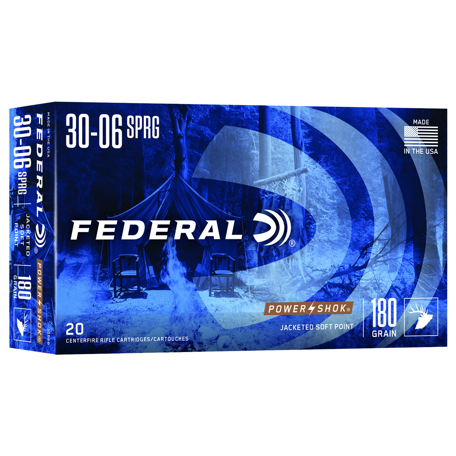 Federal Power Shok 30-06 Springfield 180GR Soft Point 20RD