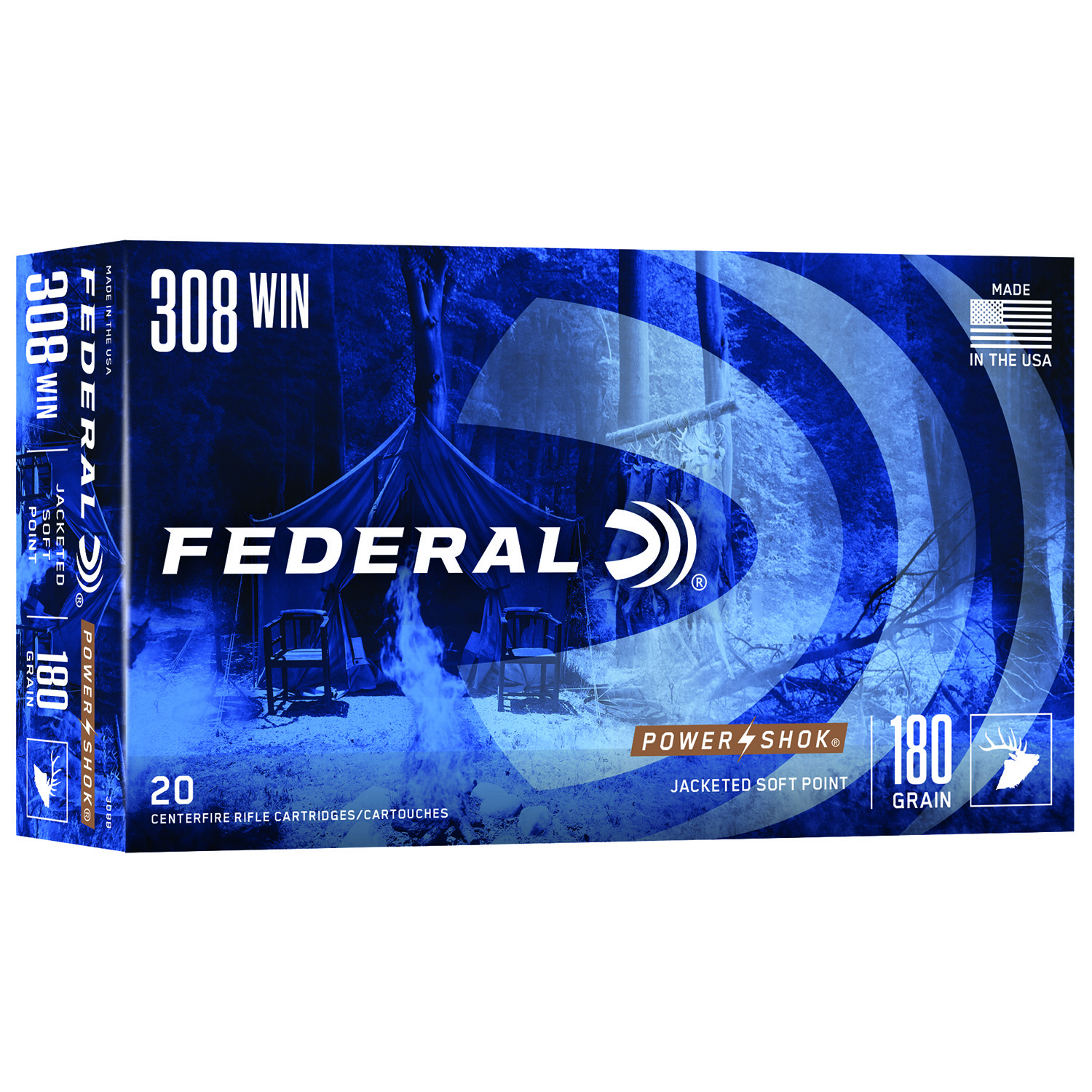 Federal Power-shok 308 Win 180GR Soft Point 20RD