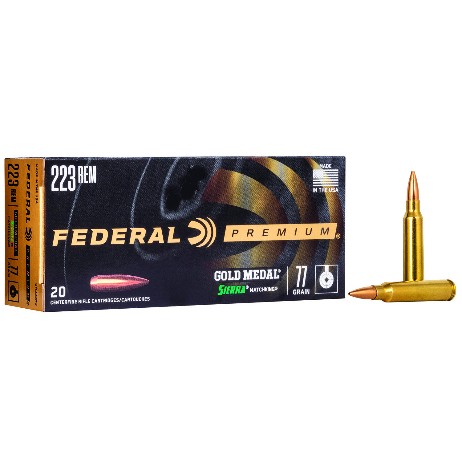 Federal Gold Medal .223 Rem 77GR Bthp 20RD