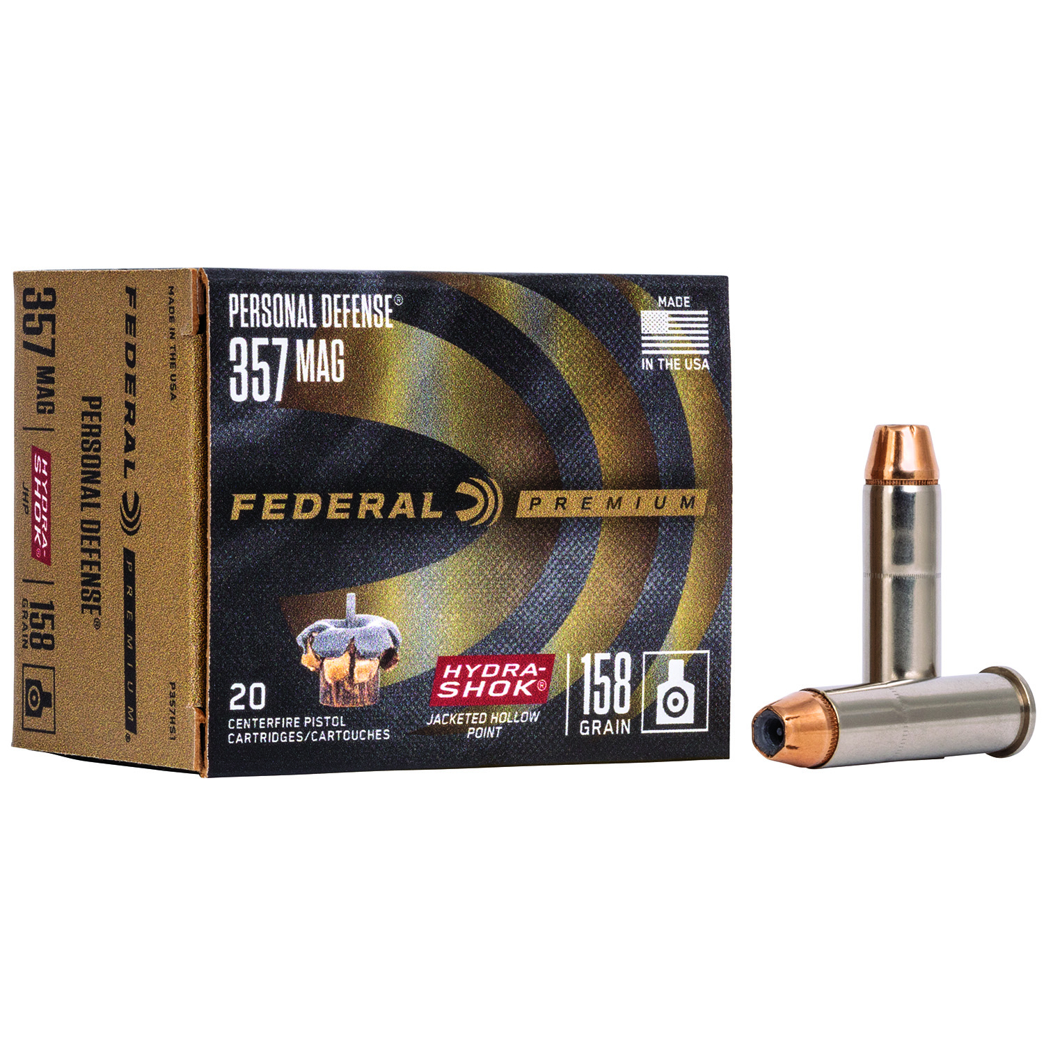 Federal Premium 357 Mag 158GR Hydra-shok Jhp 20RD