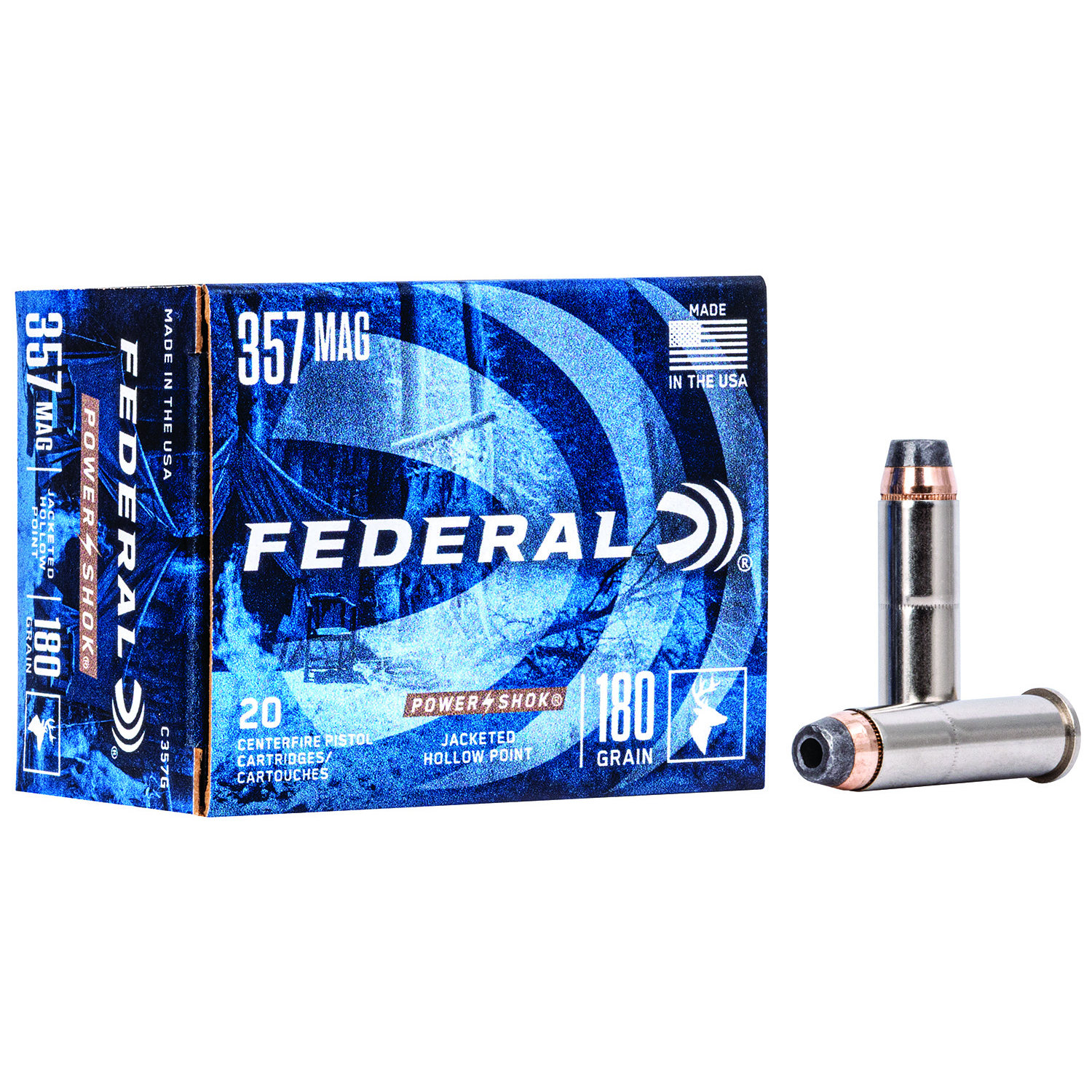 Federal Power Shok 357 Mag 180GR Jhp 20RD