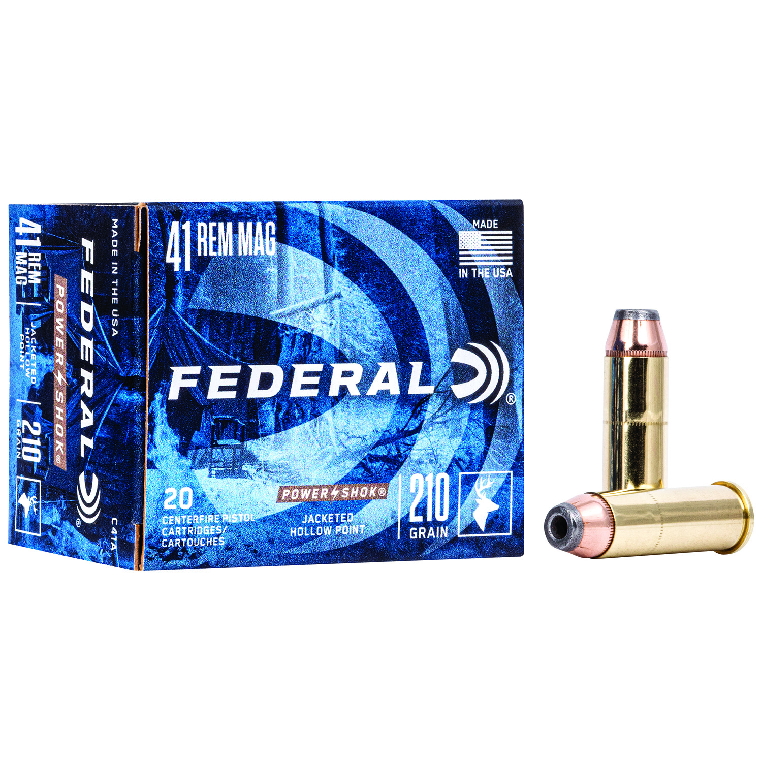 Federal Power-shok 41 Rem Mag 210 Gr Jhp 20 Rd