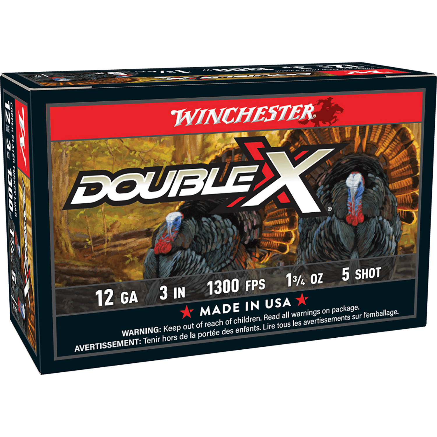 Winchester Double X 12GA 3 1 3/4 Oz 5 Shot 10 Rd.