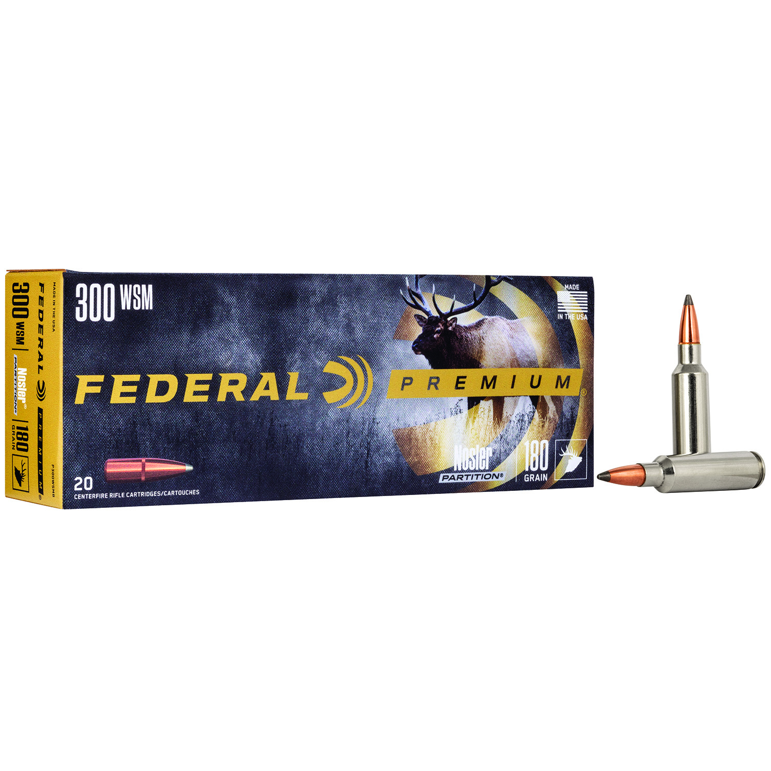 Federal Premium 300 Wsm 180GR Nosler Partition Ammo 20RD