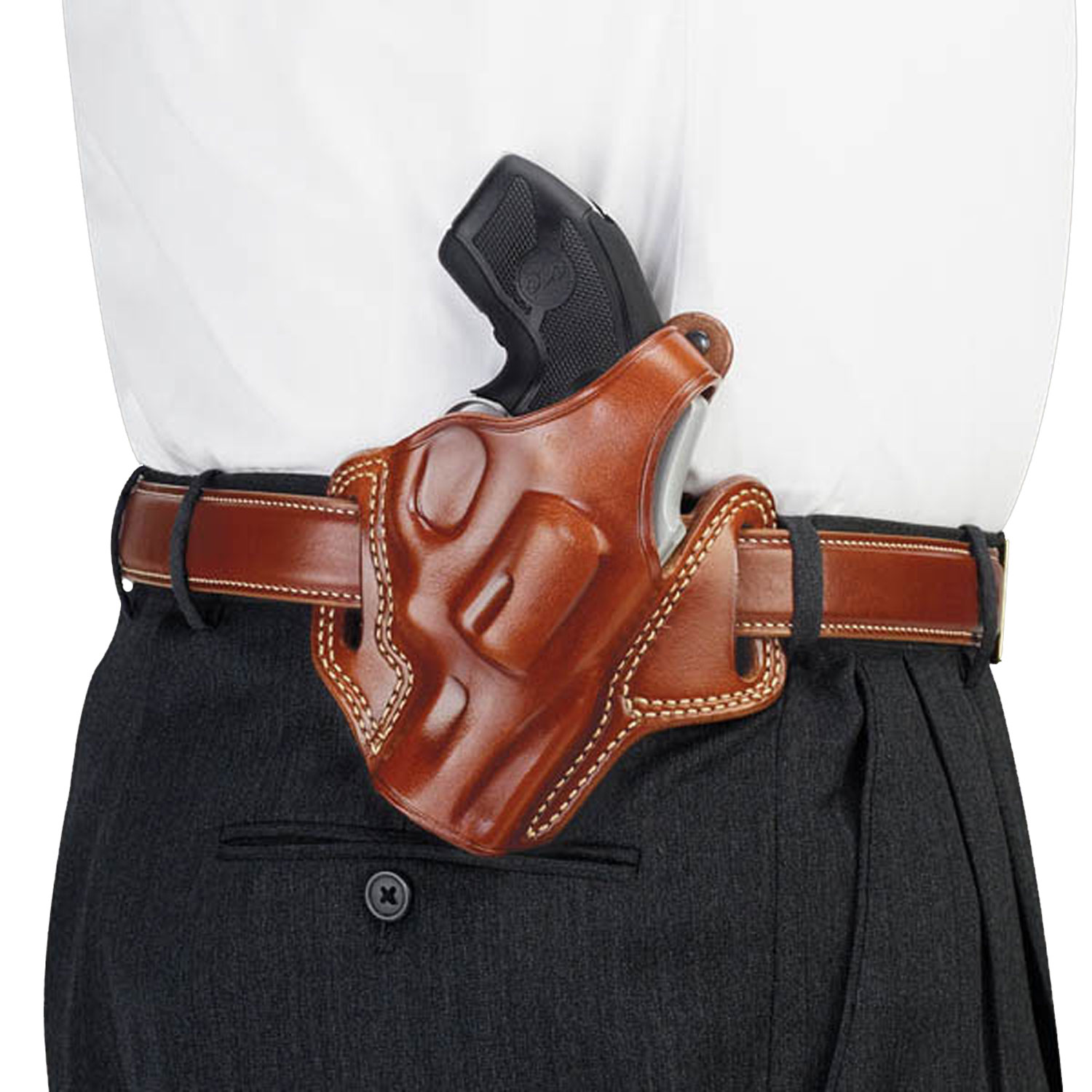 Galco FL118 Fletch Tan Leather Belt Holster for Revolvers