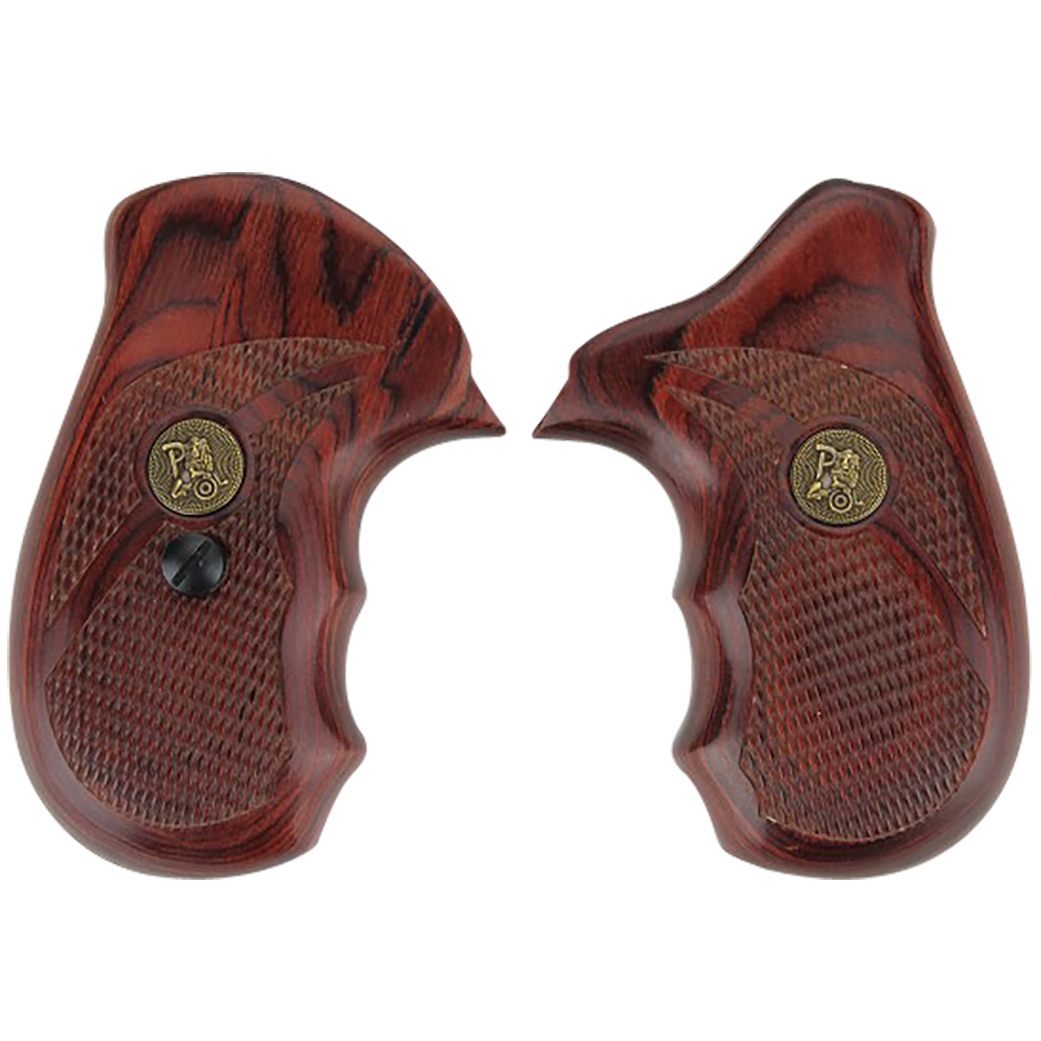 Pachmayr Renegade Wood Laminate Grips for S&w J-frame - Rosewood Checkered