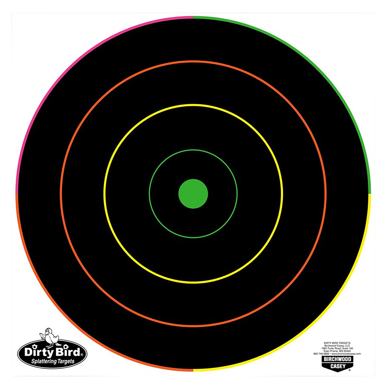 Dirty Bird 12 Multi-color Bulls-eye Targets - 10 Pack