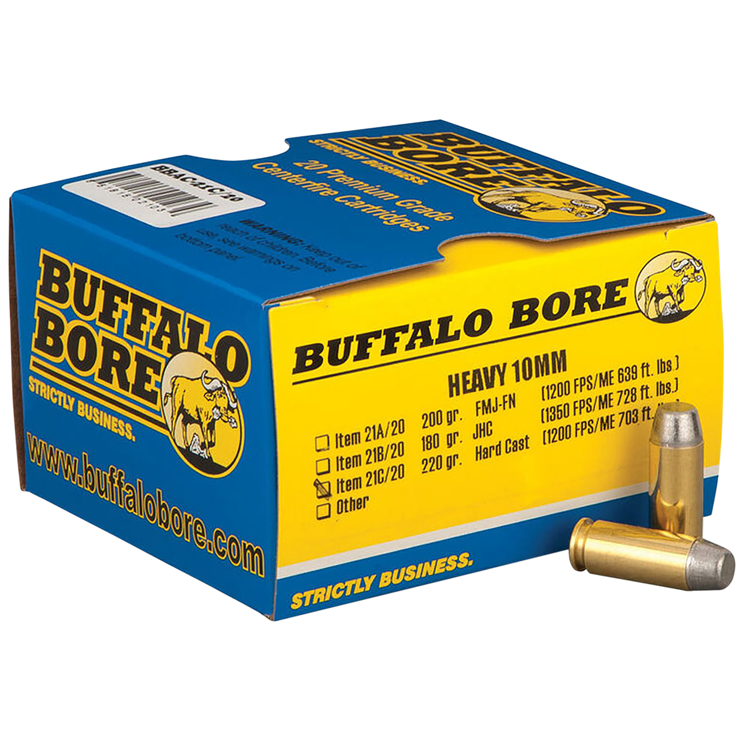 Buffalo Bore Ammunition 10MM 220GR Hard Cast 20 Per Box