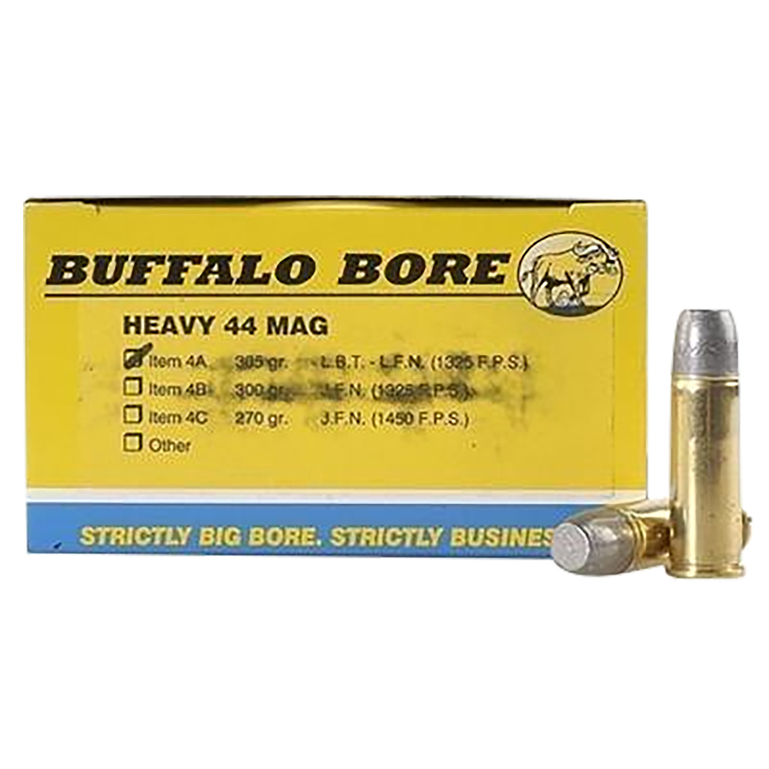 Buffalo Bore 44 Rem Mag 305GR Hard Cast Lead Flat Nose 20/12