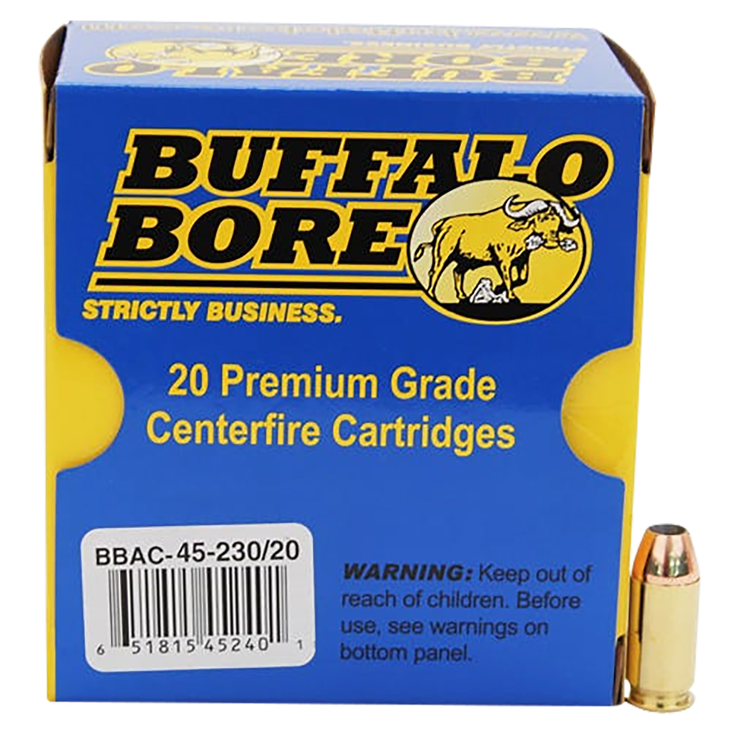 Buffalo Bore 45ACP +p 230GR Jacket Hollow Point 20/12
